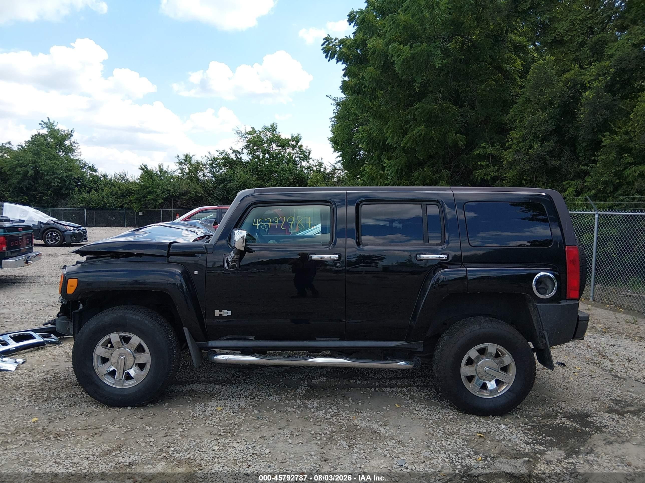 2007 Hummer H3 Suv   Black vin: 5GTDN13E078224681
