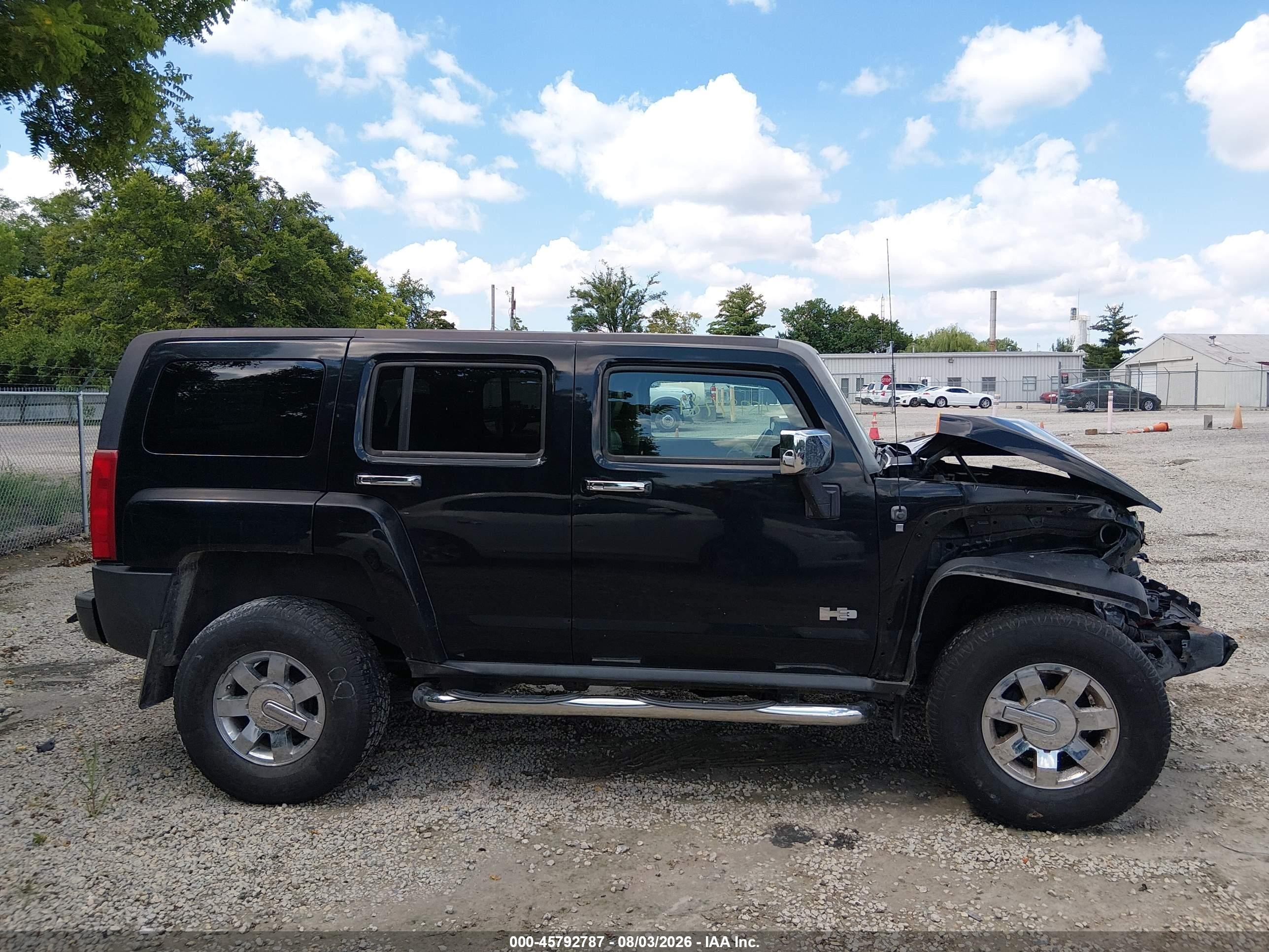 2007 Hummer H3 Suv   Black vin: 5GTDN13E078224681