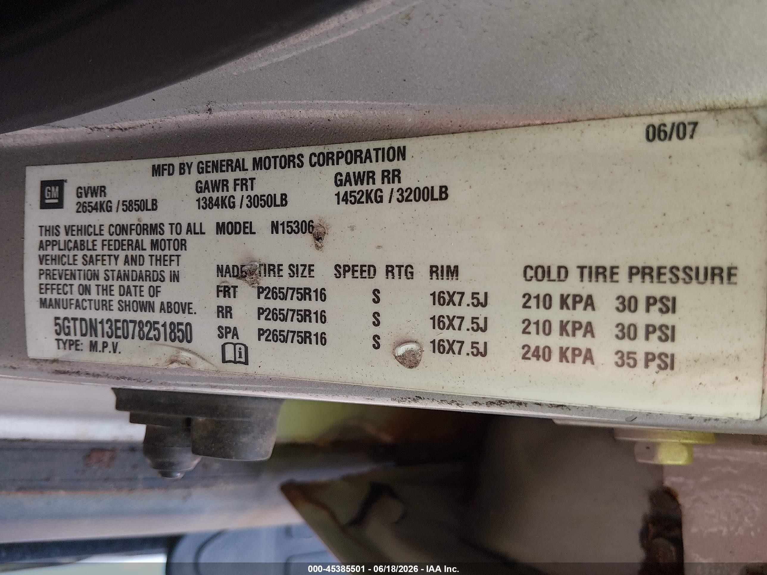 2007 Hummer H3 Suv   Gold vin: 5GTDN13E078251850