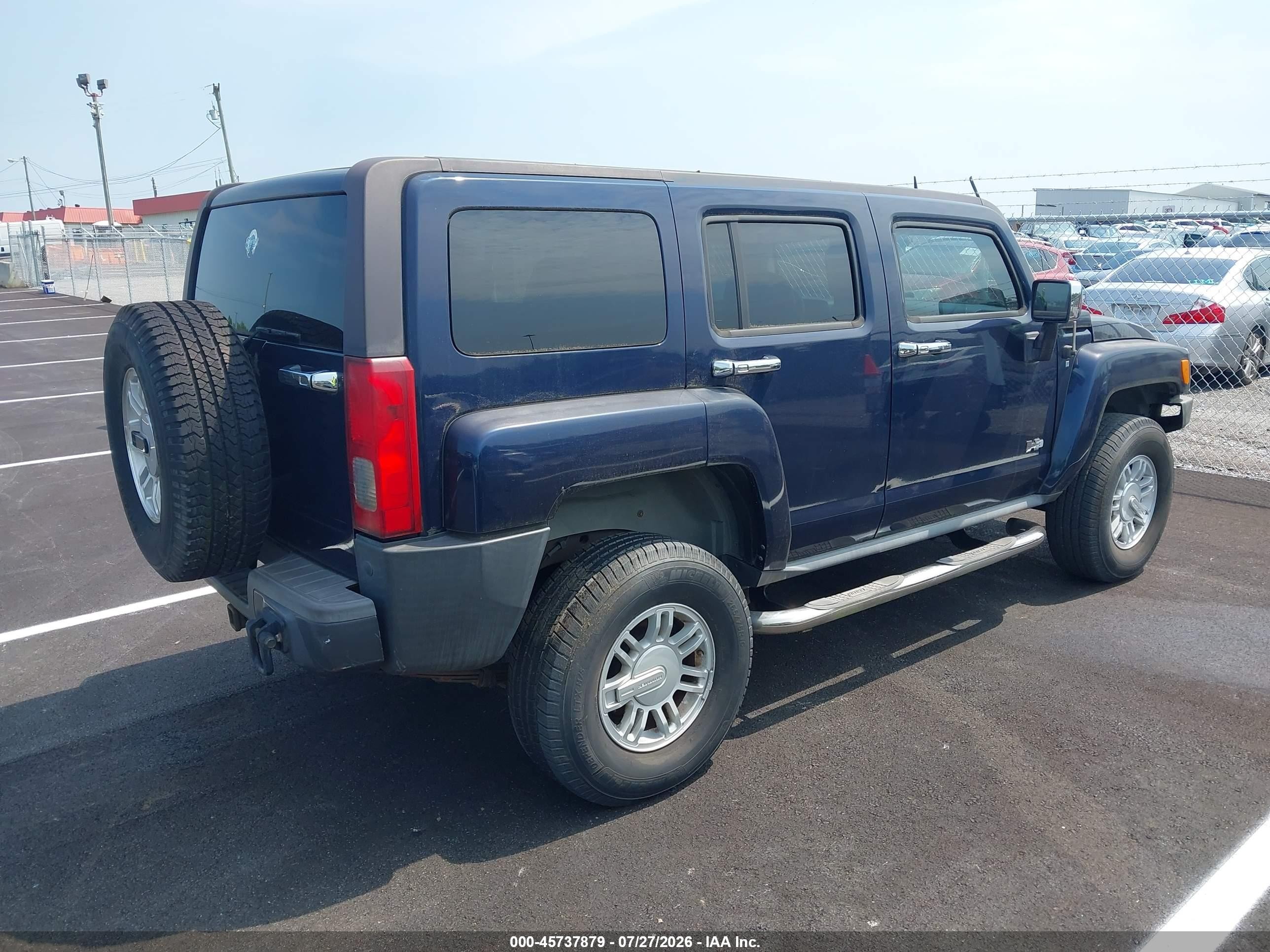 2007 Hummer H3 Suv   Dark Blue vin: 5GTDN13E078253663