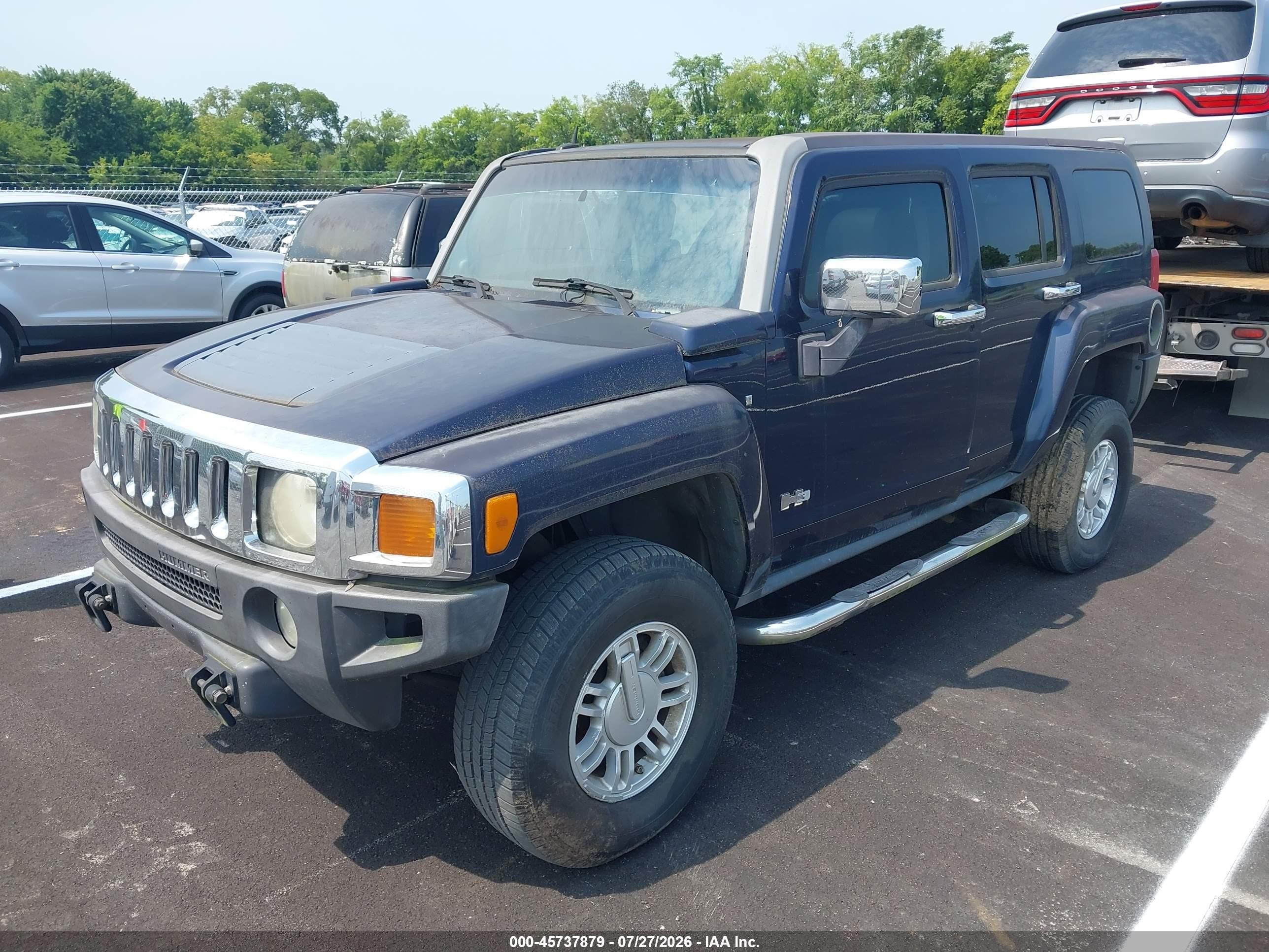 2007 Hummer H3 Suv   Dark Blue vin: 5GTDN13E078253663