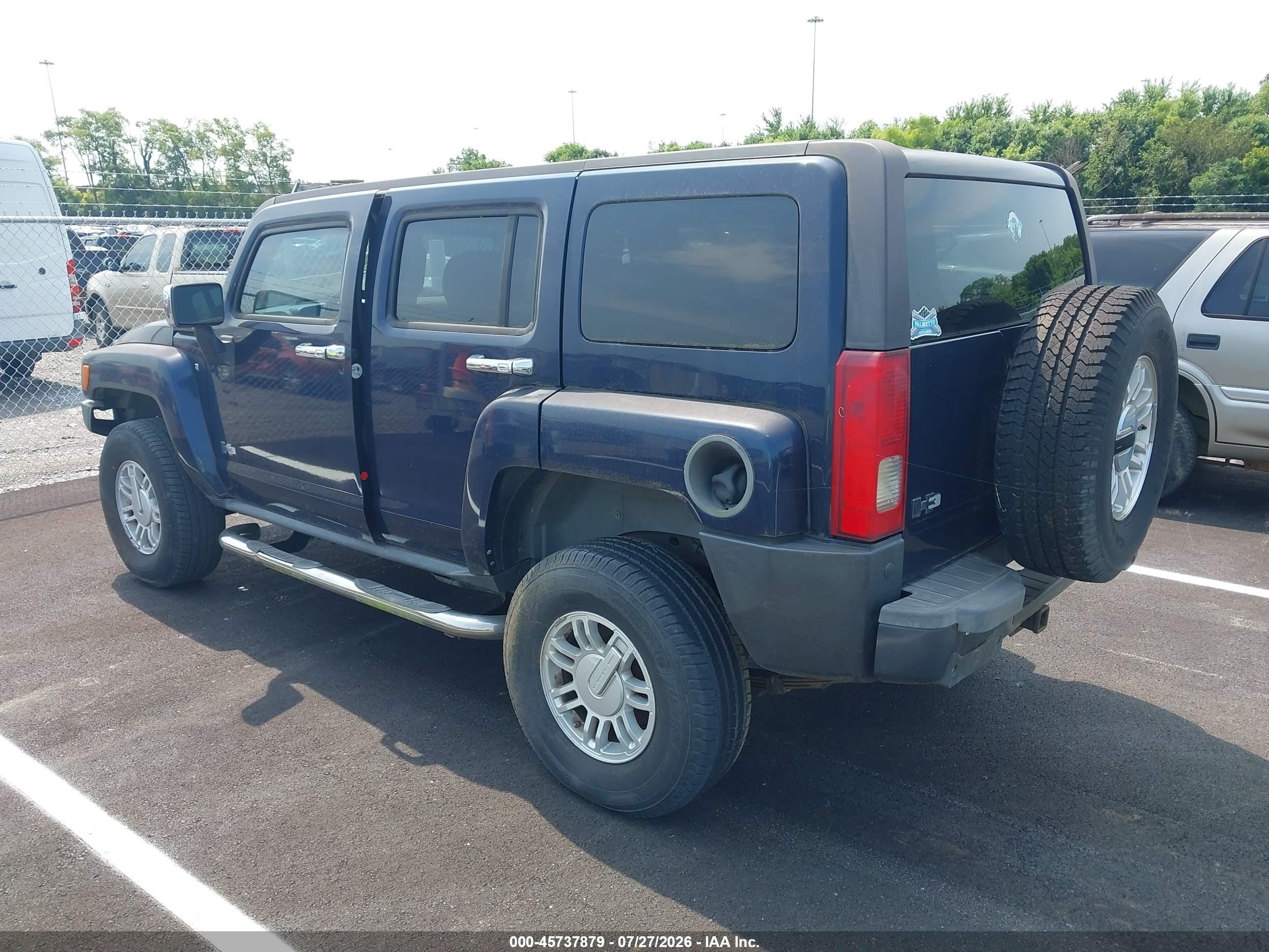 2007 Hummer H3 Suv   Dark Blue vin: 5GTDN13E078253663