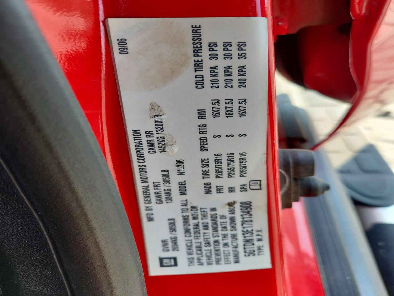 2007 Hummer H3 Red vin: 5GTDN13E178134908