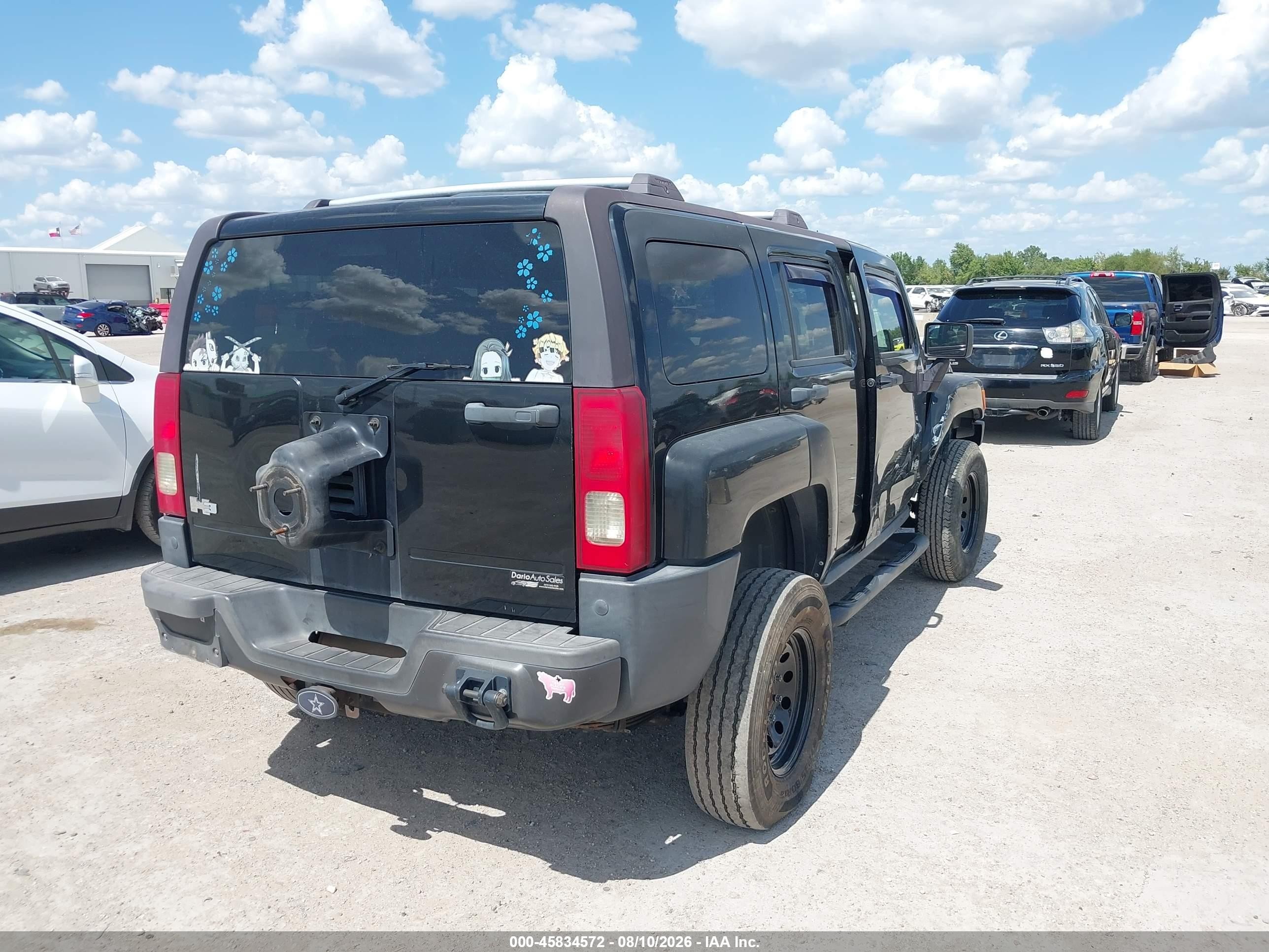 2007 Hummer H3 Suv   Black vin: 5GTDN13E178138456