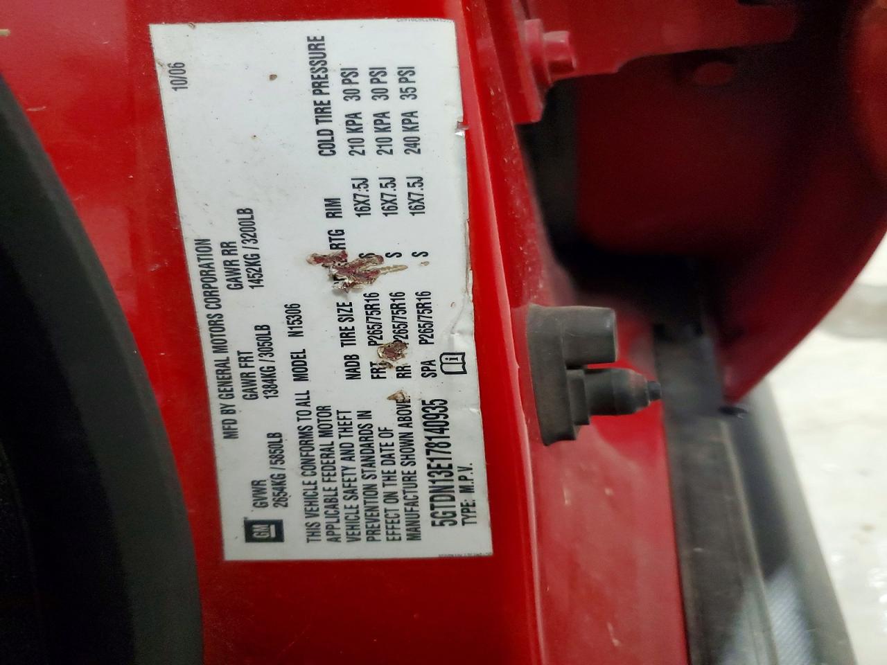 2007 Hummer H3 Red vin: 5GTDN13E178140935