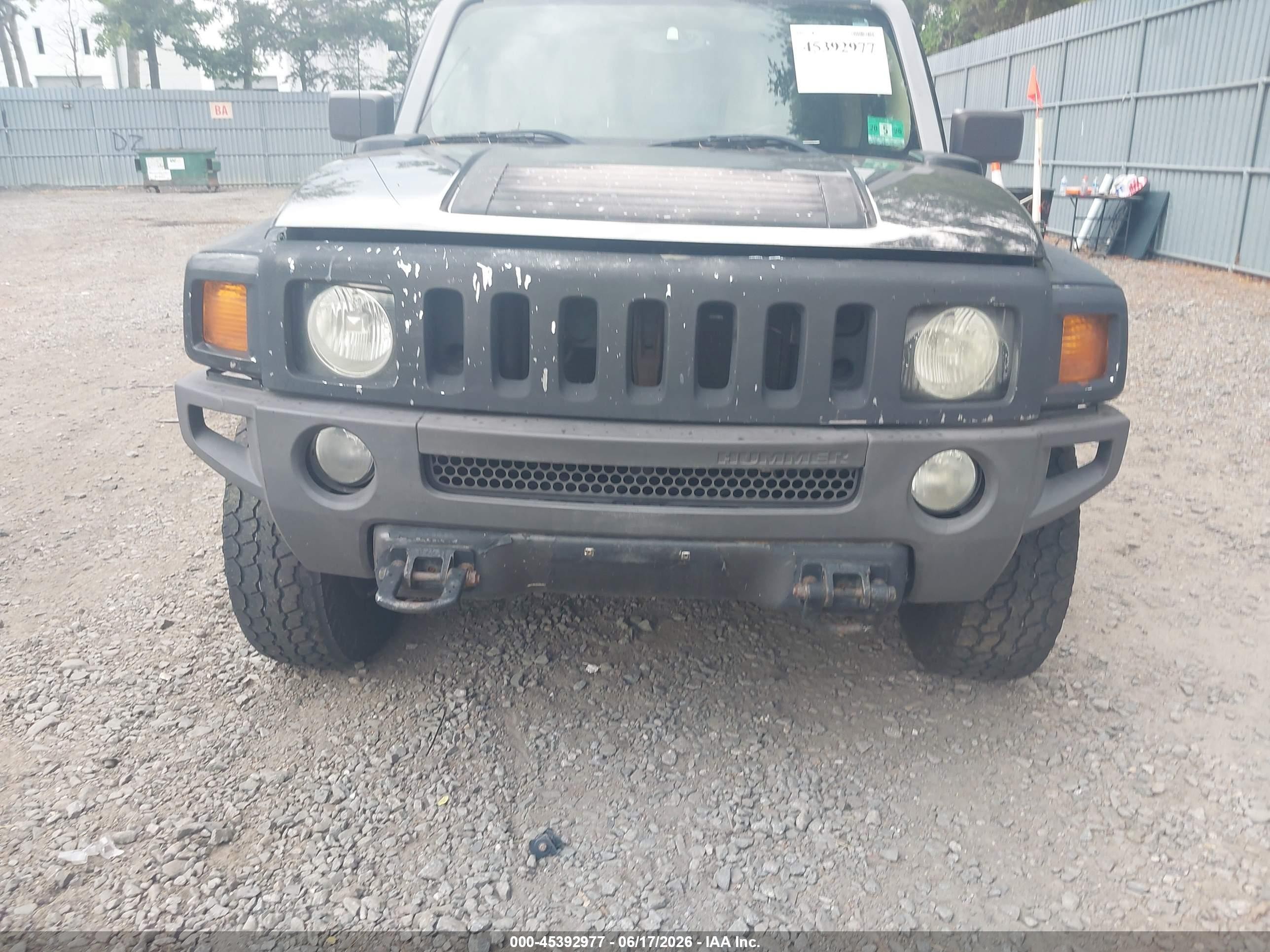 2007 Hummer H3 Suv Black vin: 5GTDN13E178175832