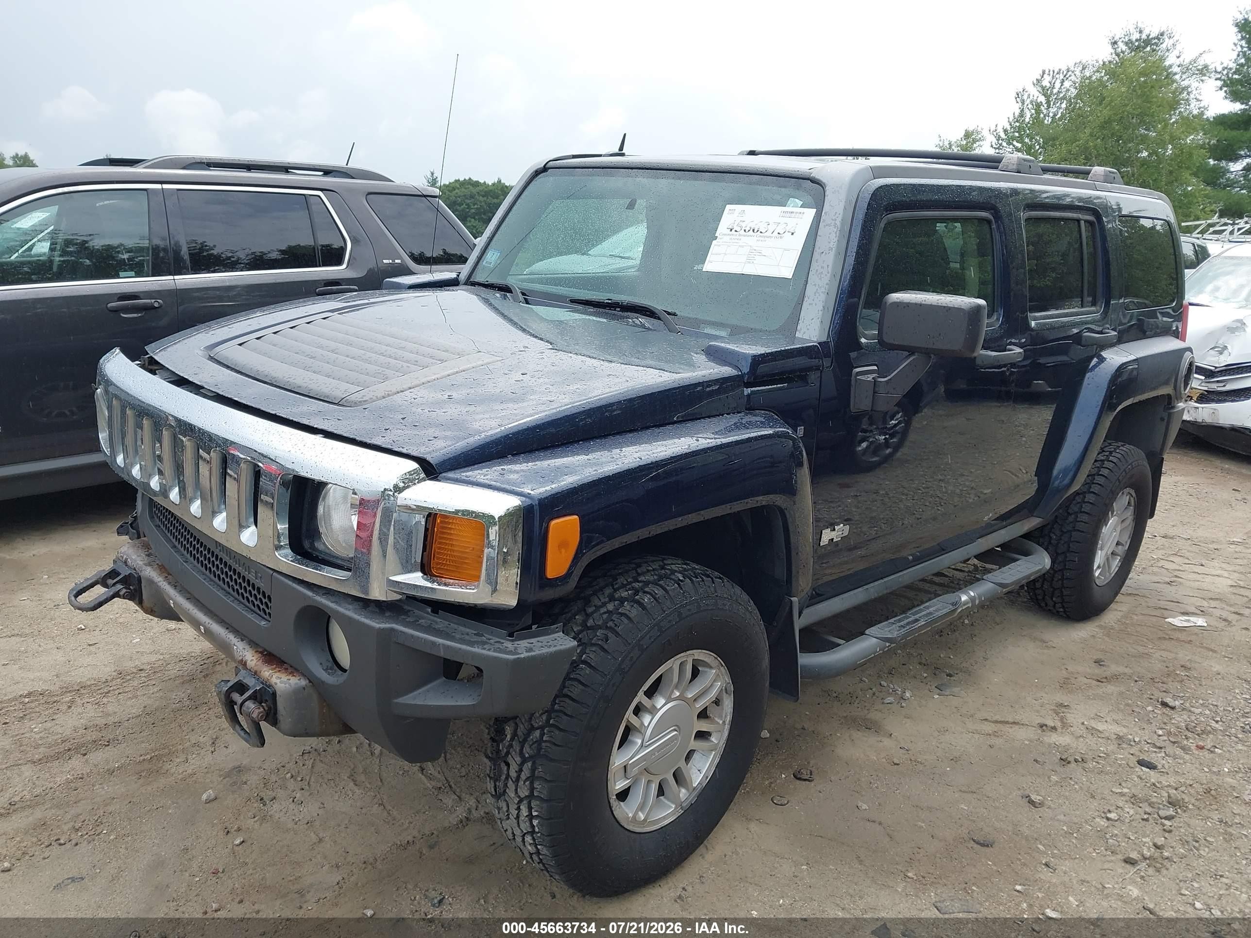 2007 Hummer H3 Suv   Navy vin: 5GTDN13E178197863
