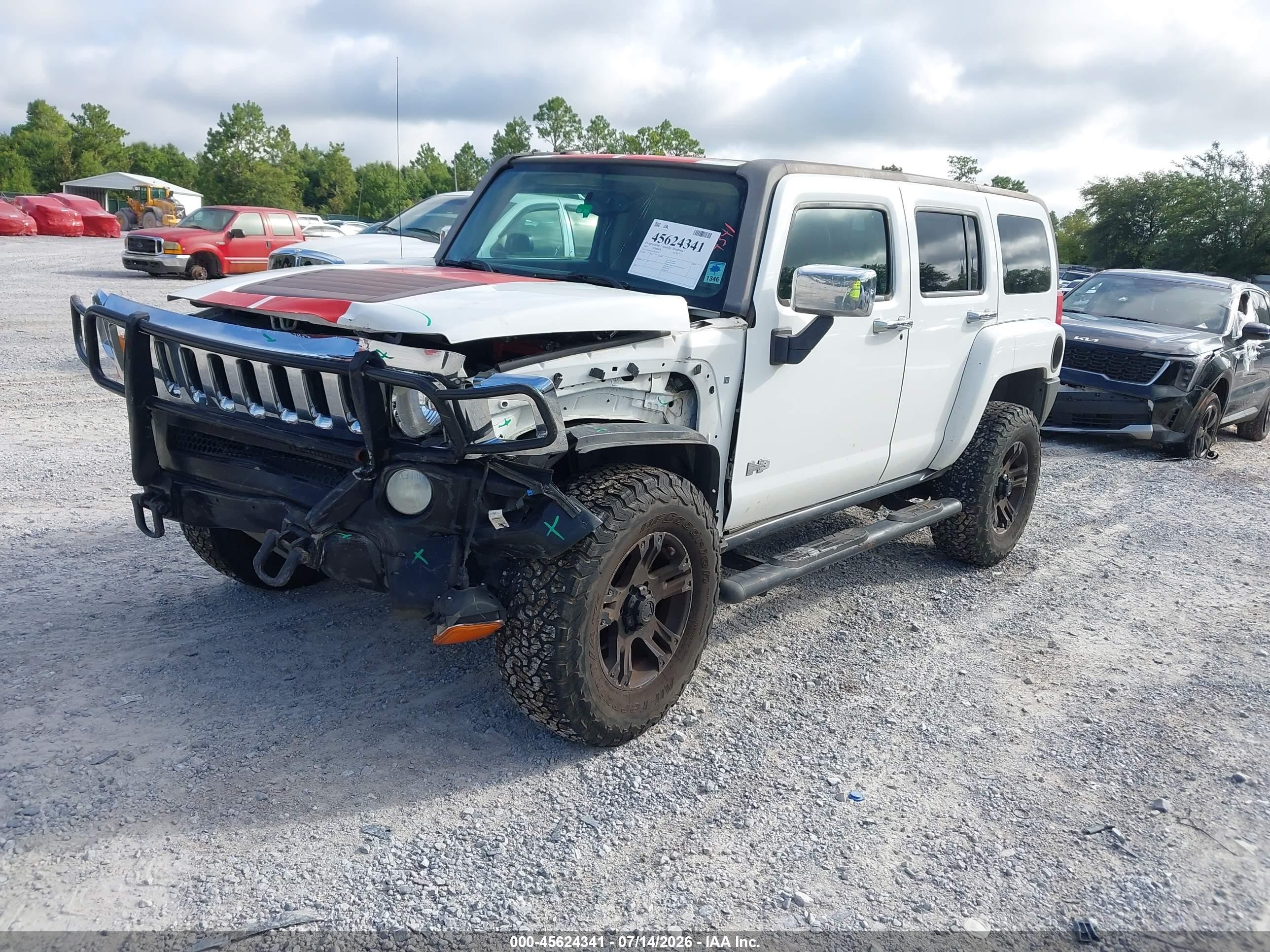 2007 Hummer H3 Suv   Белый vin: 5GTDN13E278122735