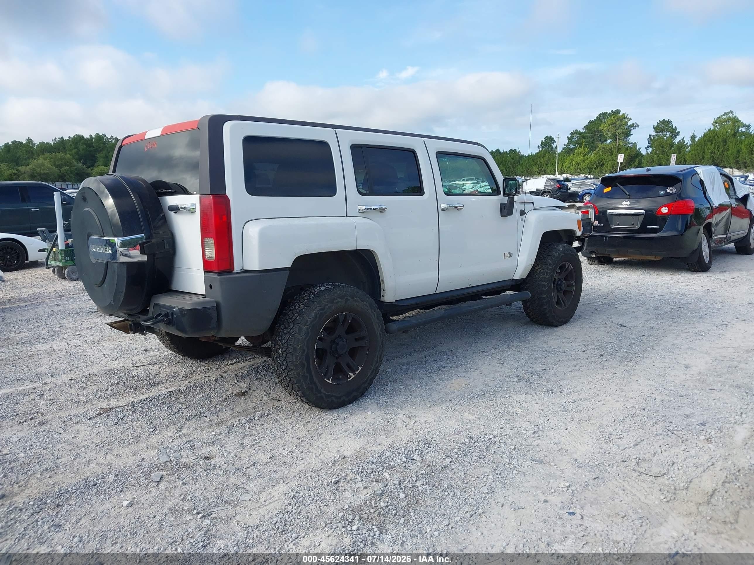 2007 Hummer H3 Suv   Белый vin: 5GTDN13E278122735