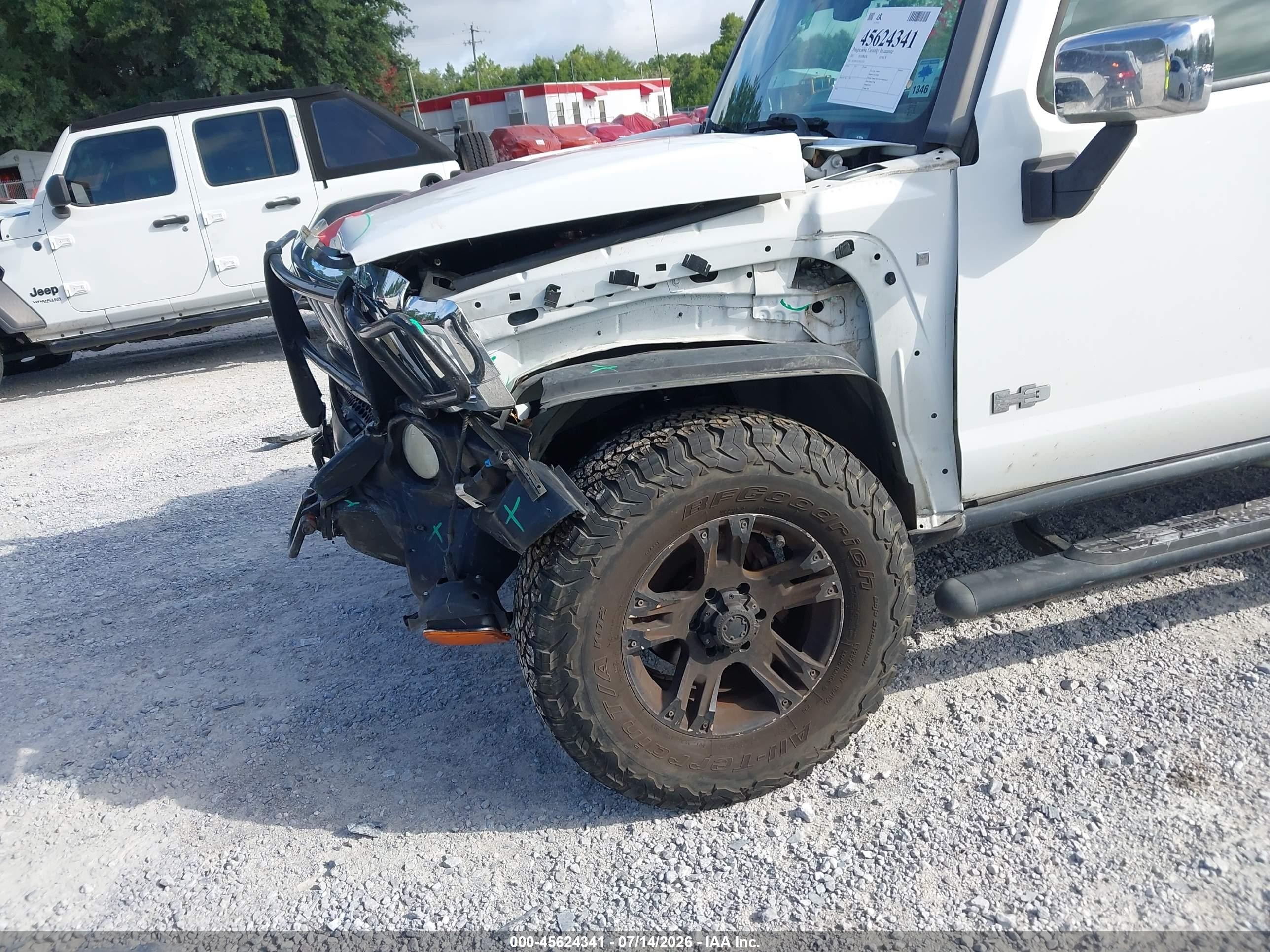 2007 Hummer H3 Suv   Белый vin: 5GTDN13E278122735