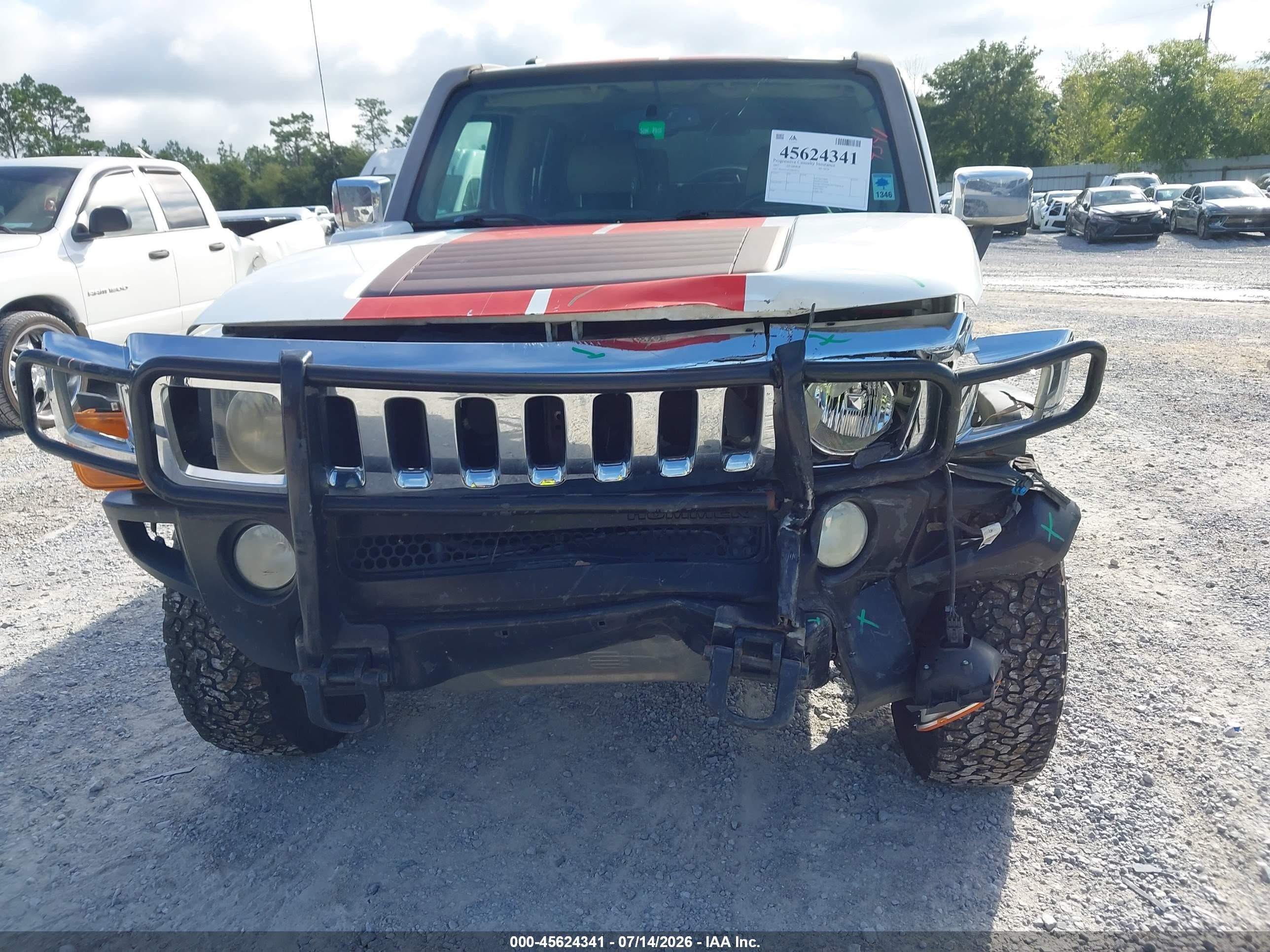 2007 Hummer H3 Suv   Белый vin: 5GTDN13E278122735