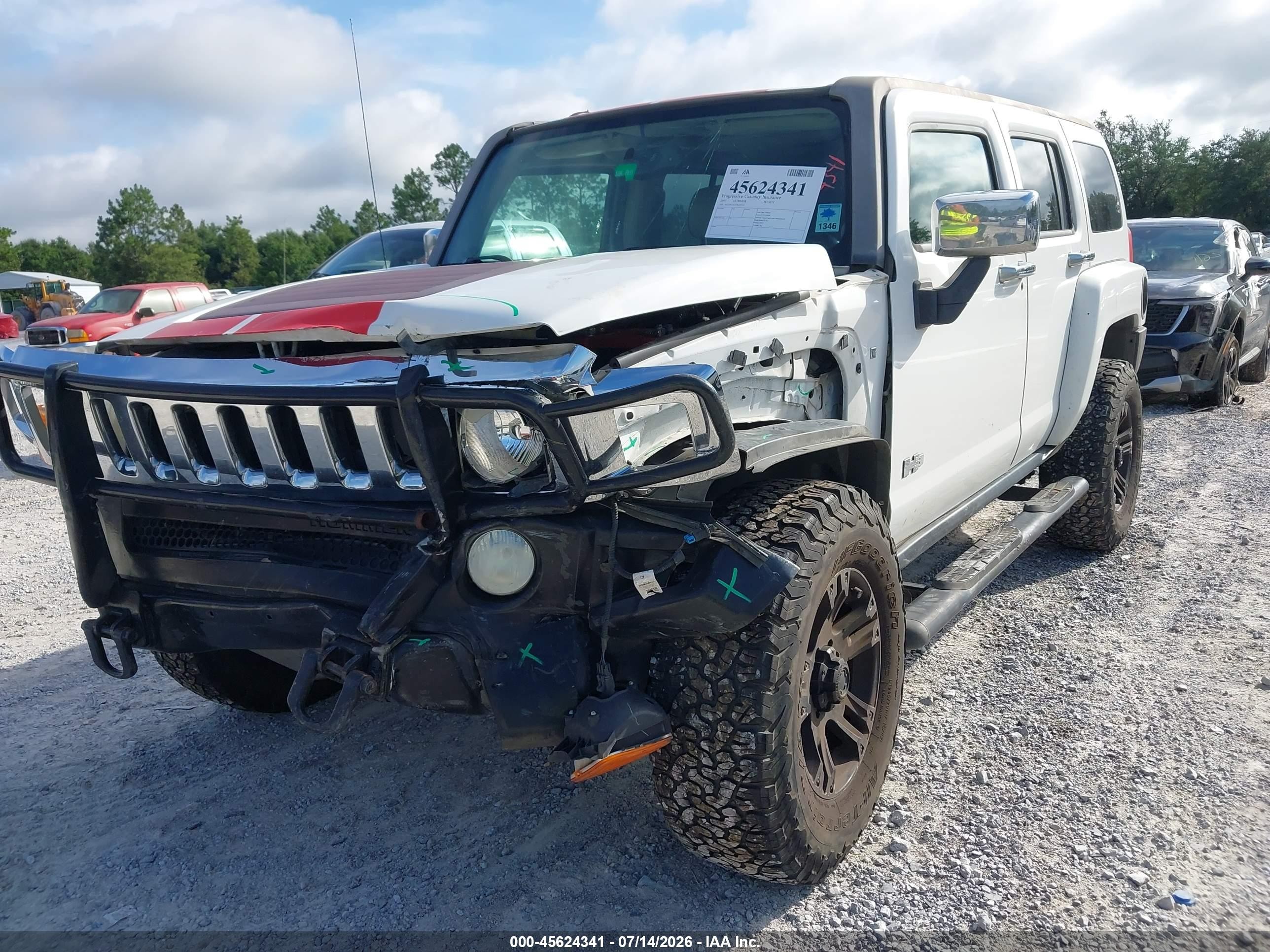 2007 Hummer H3 Suv   Белый vin: 5GTDN13E278122735
