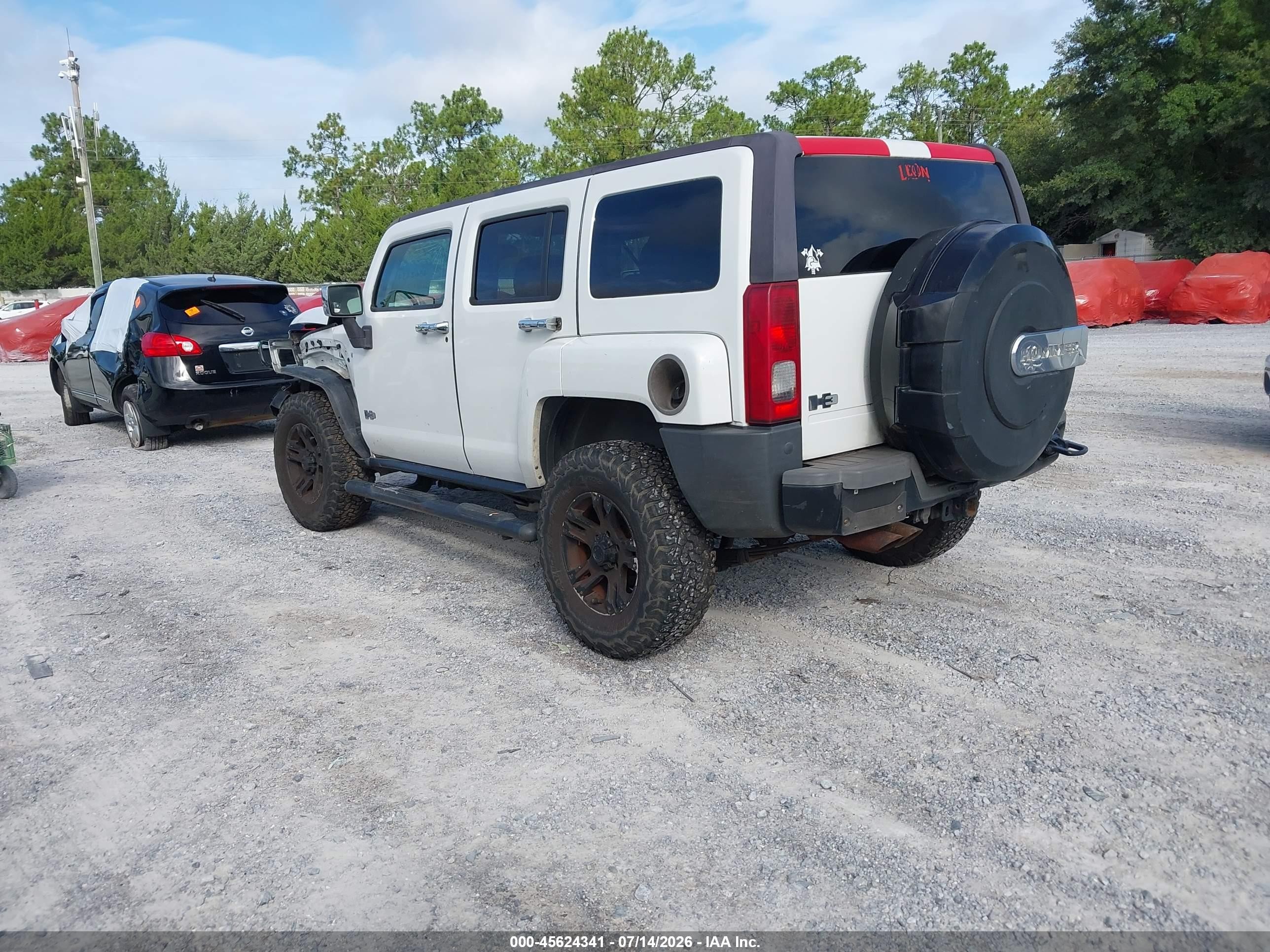 2007 Hummer H3 Suv   Белый vin: 5GTDN13E278122735