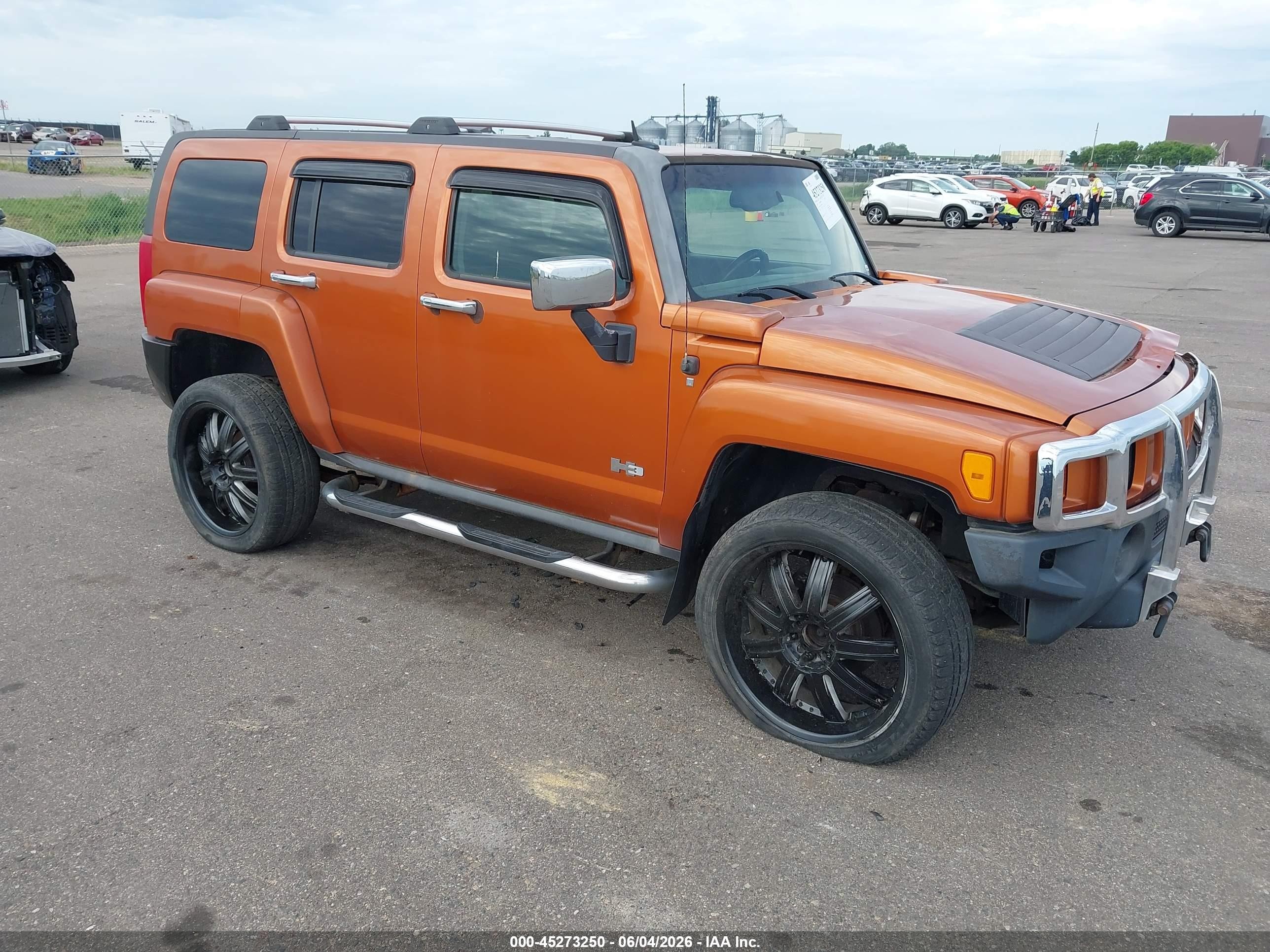 2007 Hummer H3 Suv   Orange vin: 5GTDN13E378109234