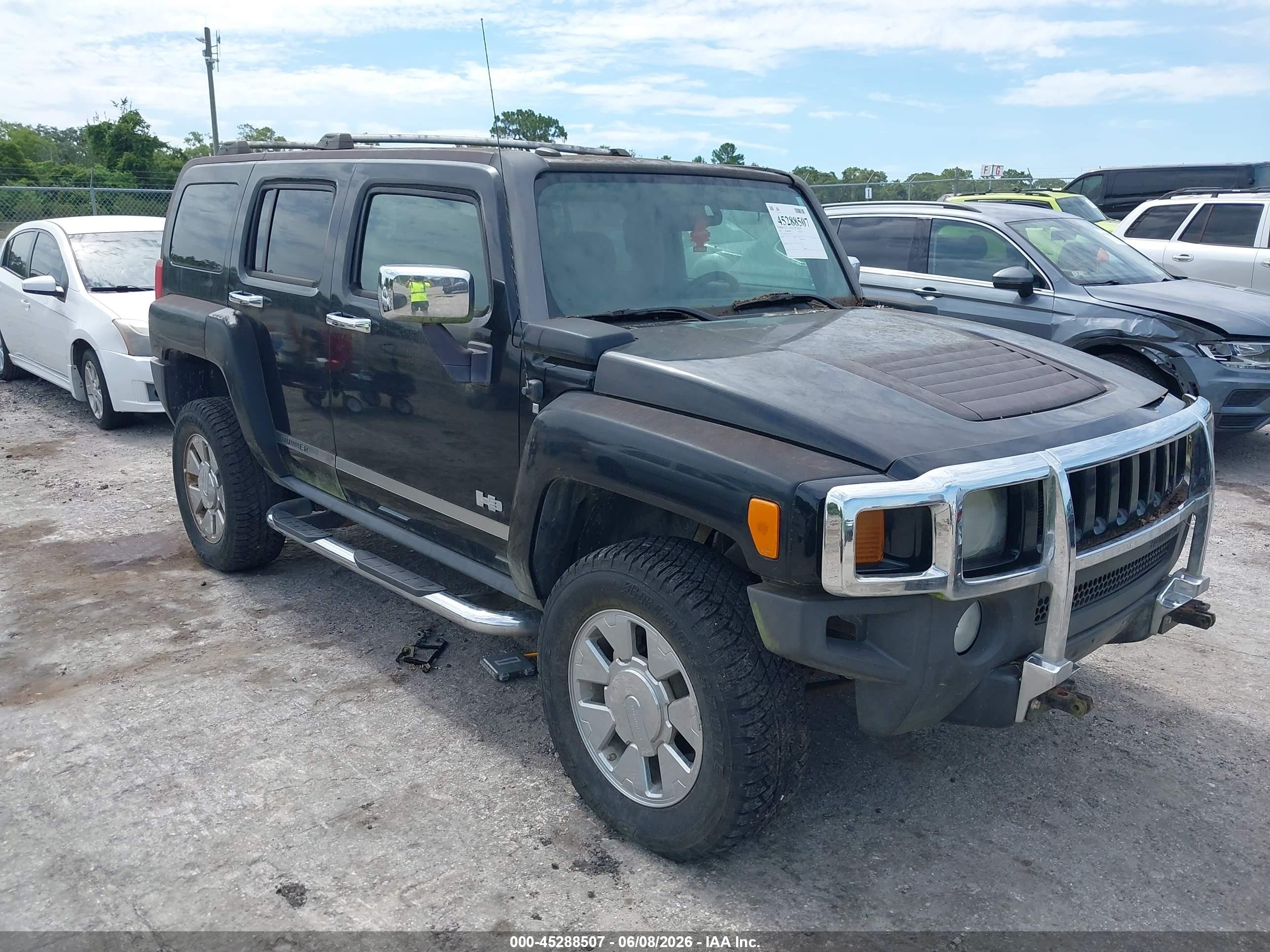 2007 Hummer H3 Suv   Черный vin: 5GTDN13E478115141