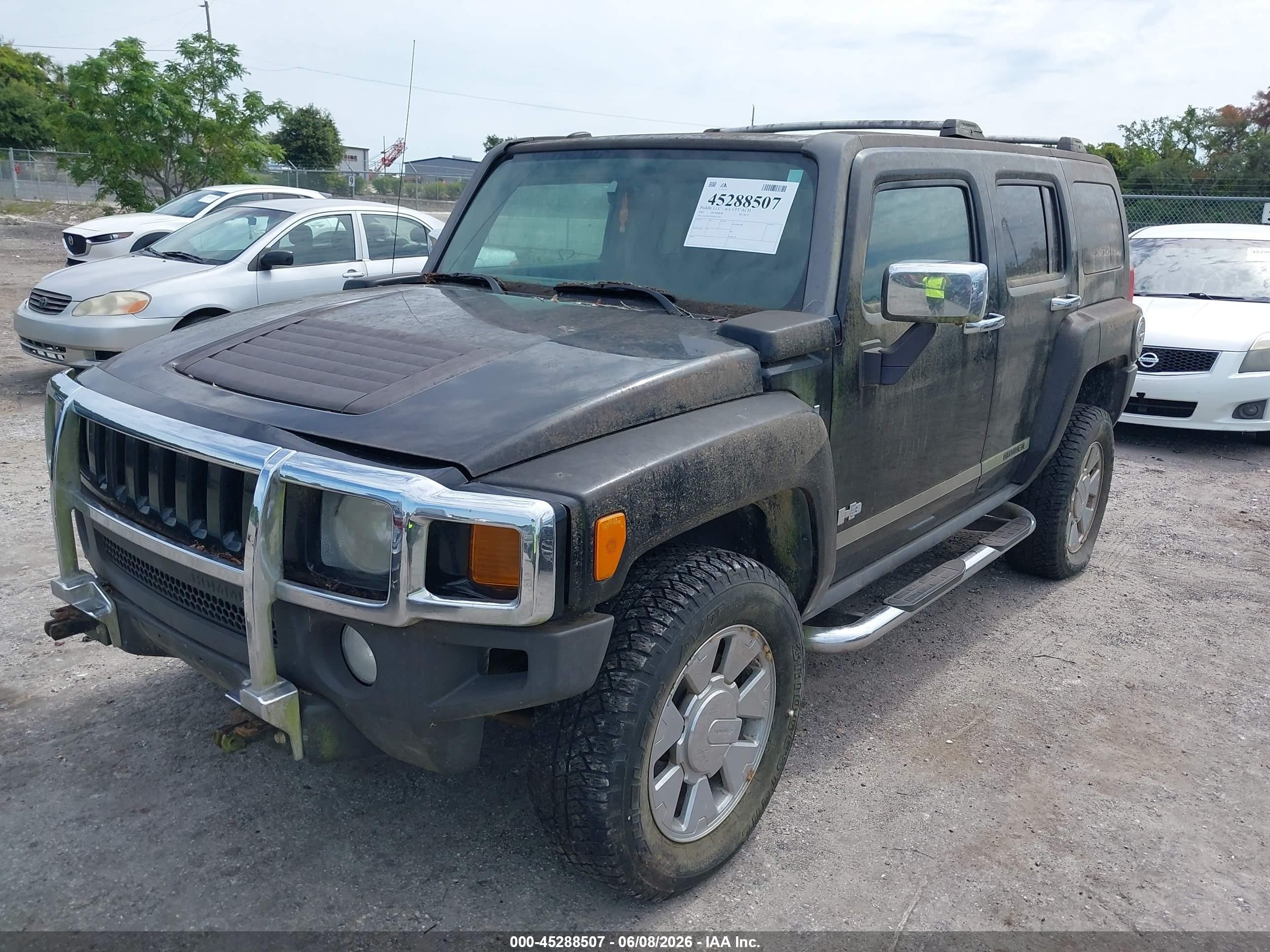 2007 Hummer H3 Suv   Черный vin: 5GTDN13E478115141