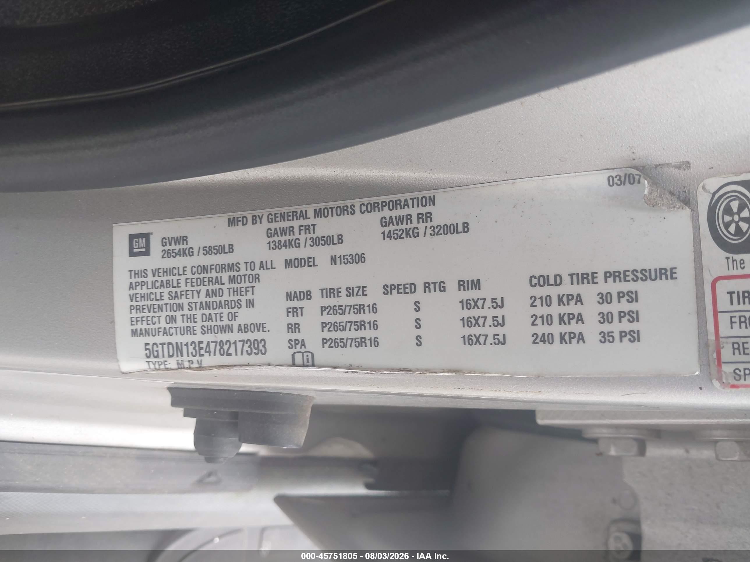 2007 Hummer H3 Suv   Beige vin: 5GTDN13E478217393