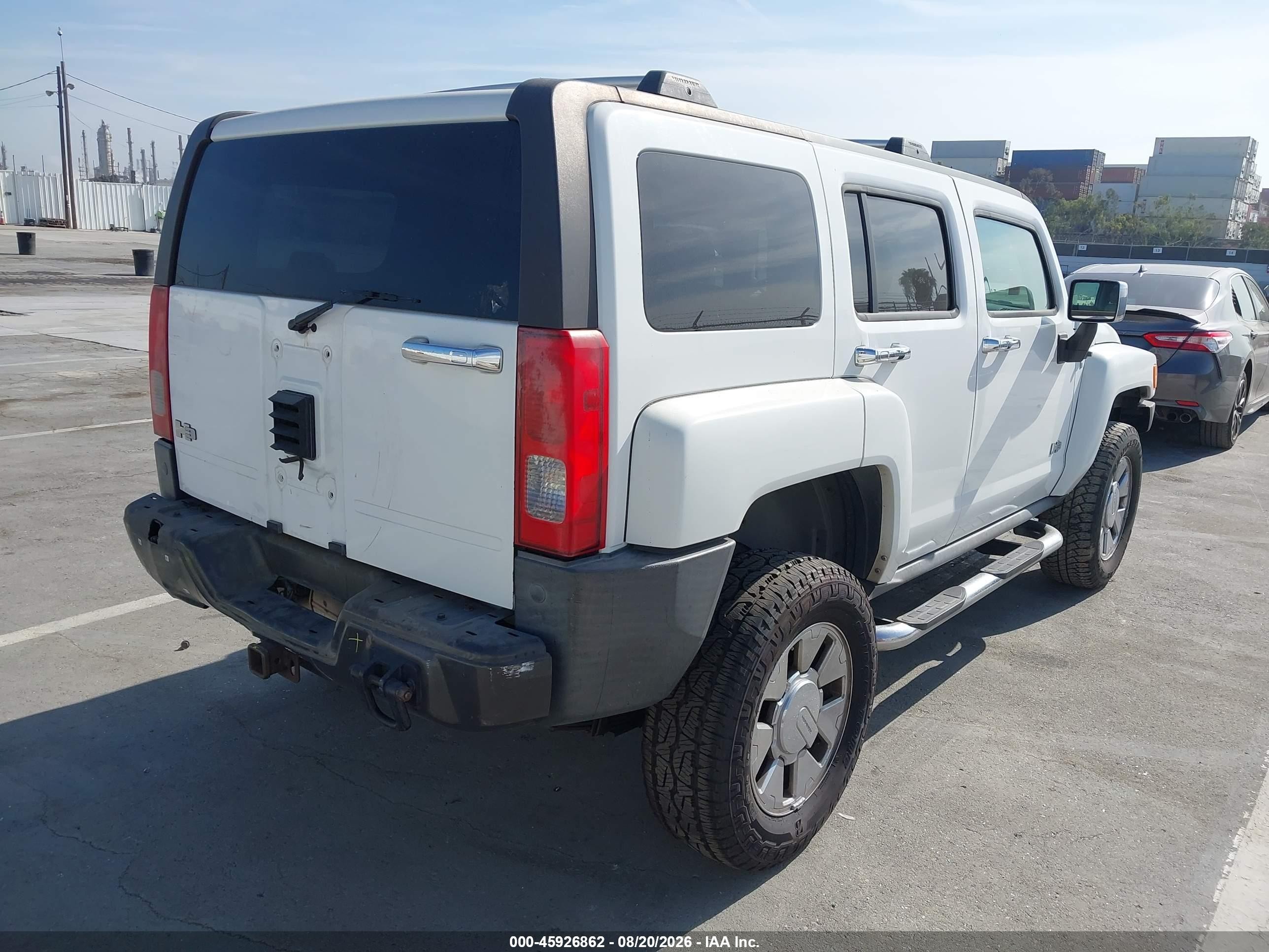 2007 Hummer H3 Suv White vin: 5GTDN13E578159729