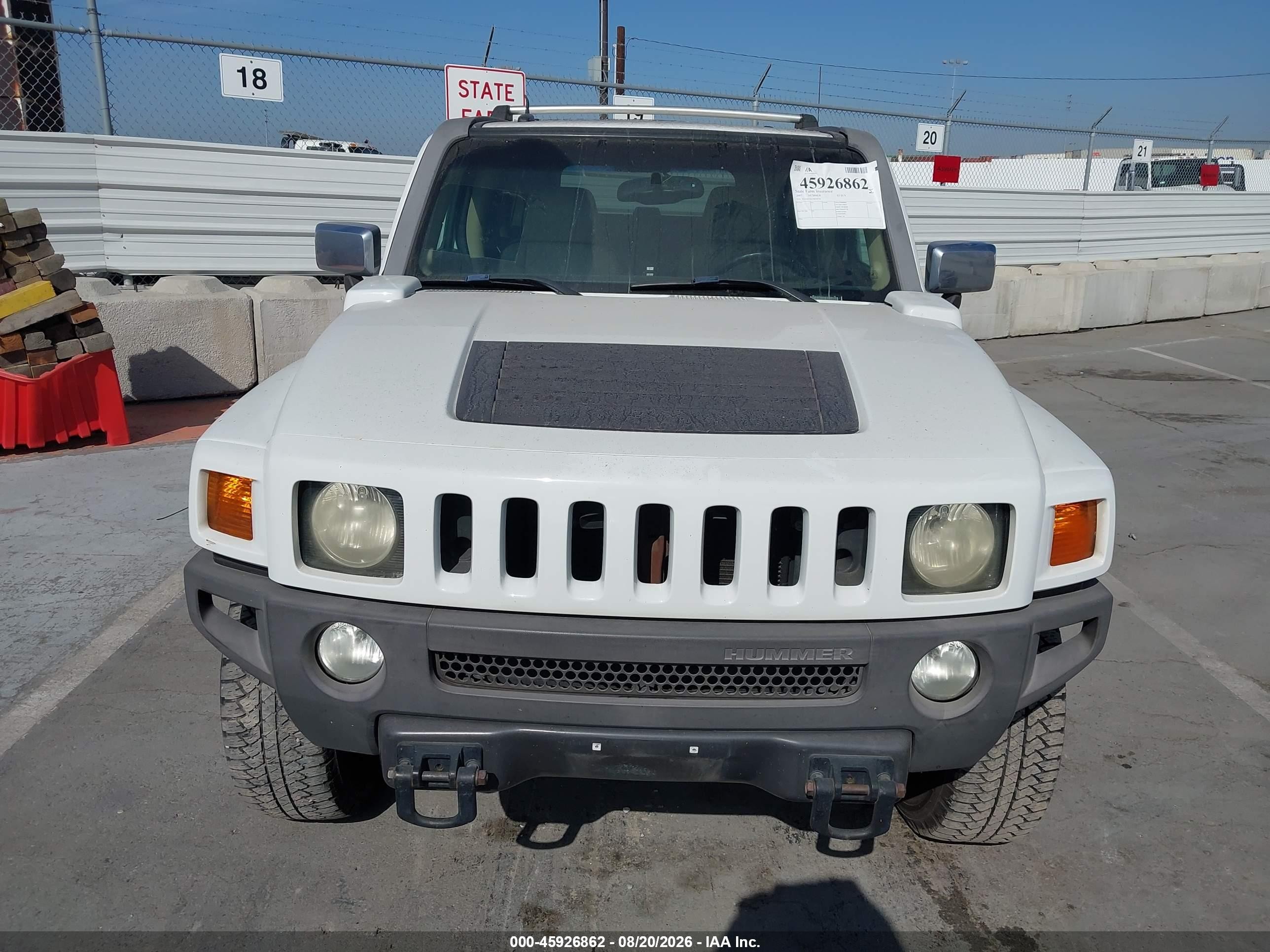 2007 Hummer H3 Suv White vin: 5GTDN13E578159729