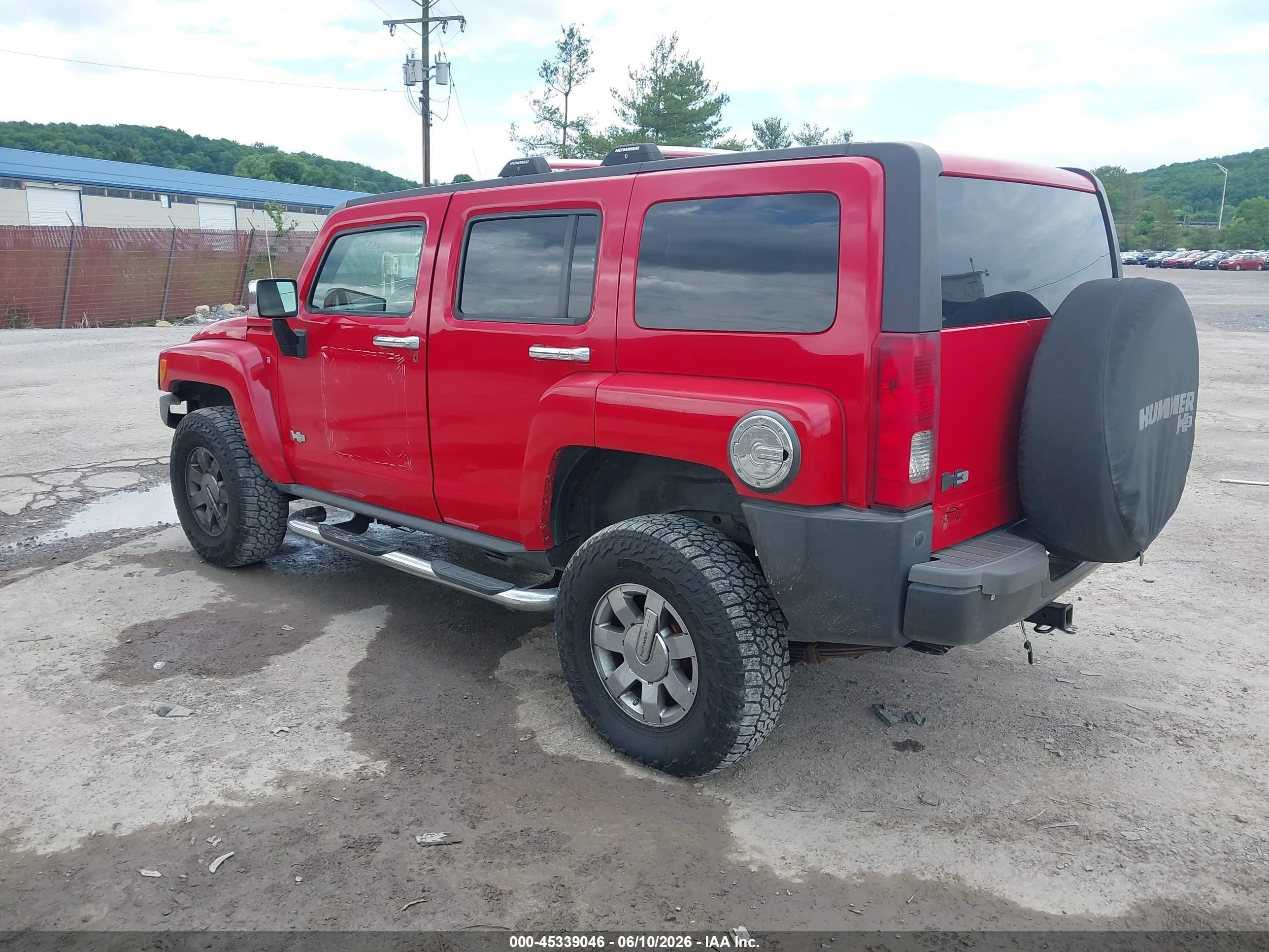 2007 Hummer H3 Suv Red vin: 5GTDN13E678112466