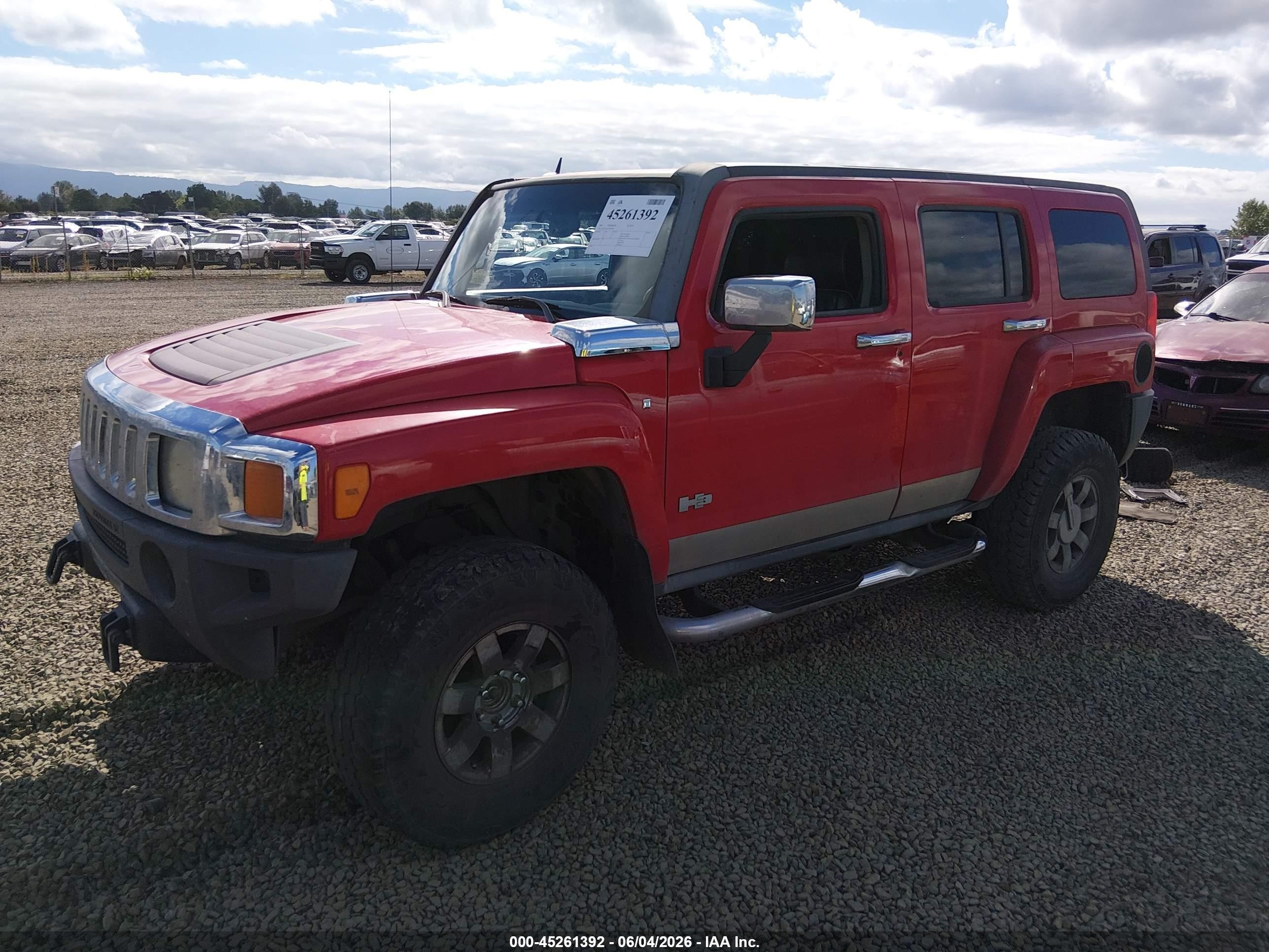2007 Hummer H3 Suv   Красный vin: 5GTDN13E678147685