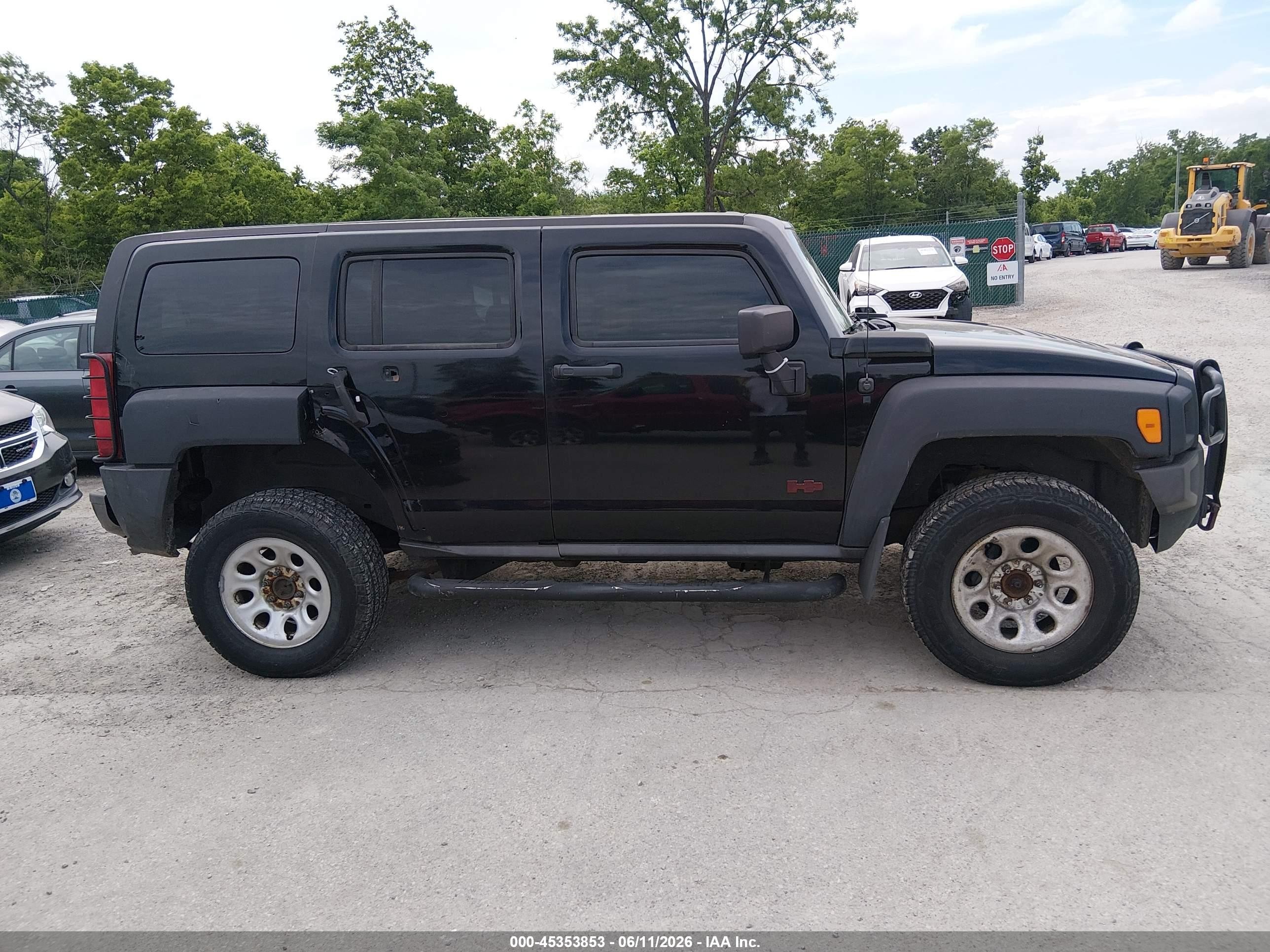 2007 Hummer H3 Suv   Black vin: 5GTDN13E678150702