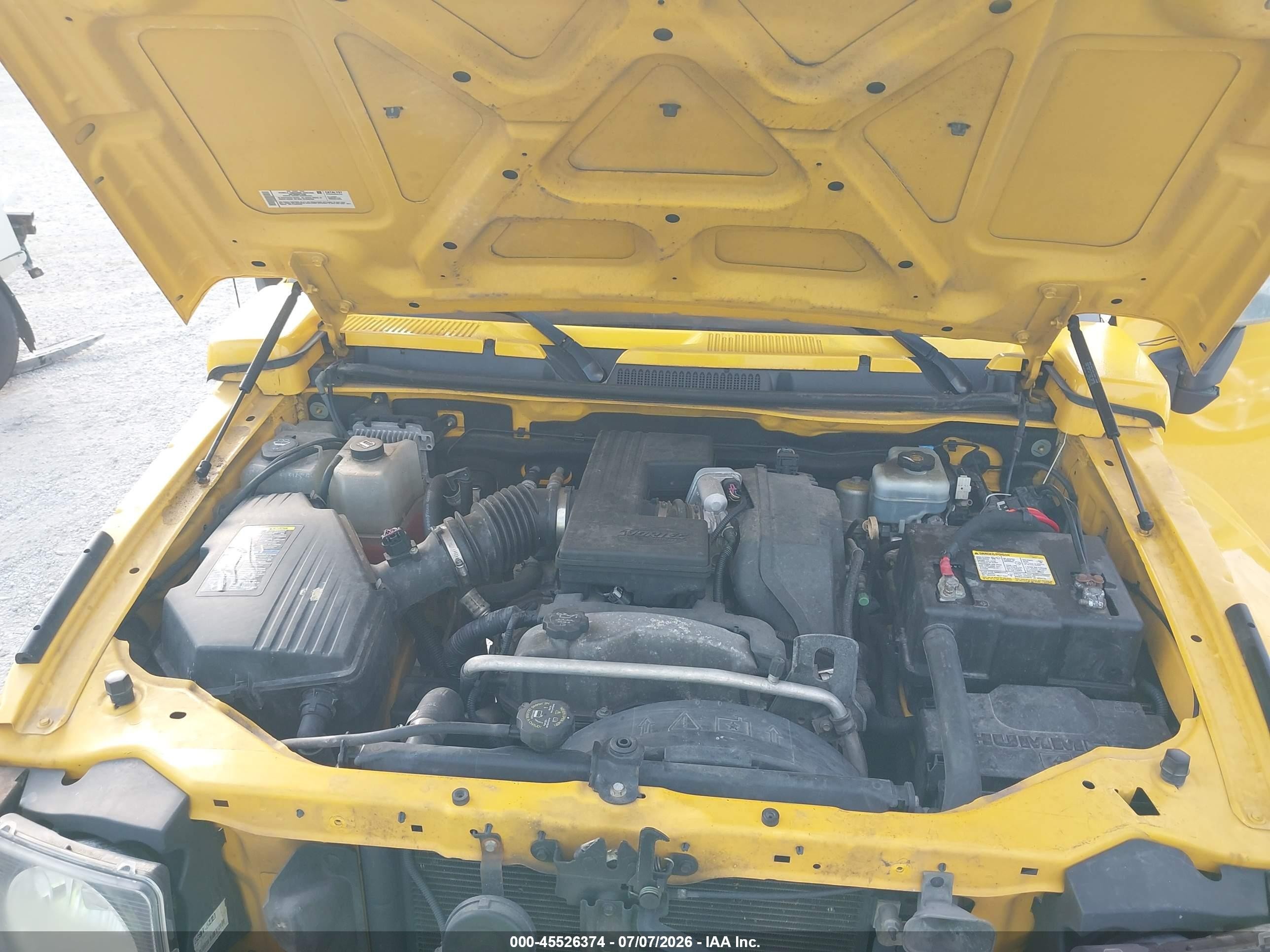 2007 Hummer H3 Suv   Yellow vin: 5GTDN13E678152305