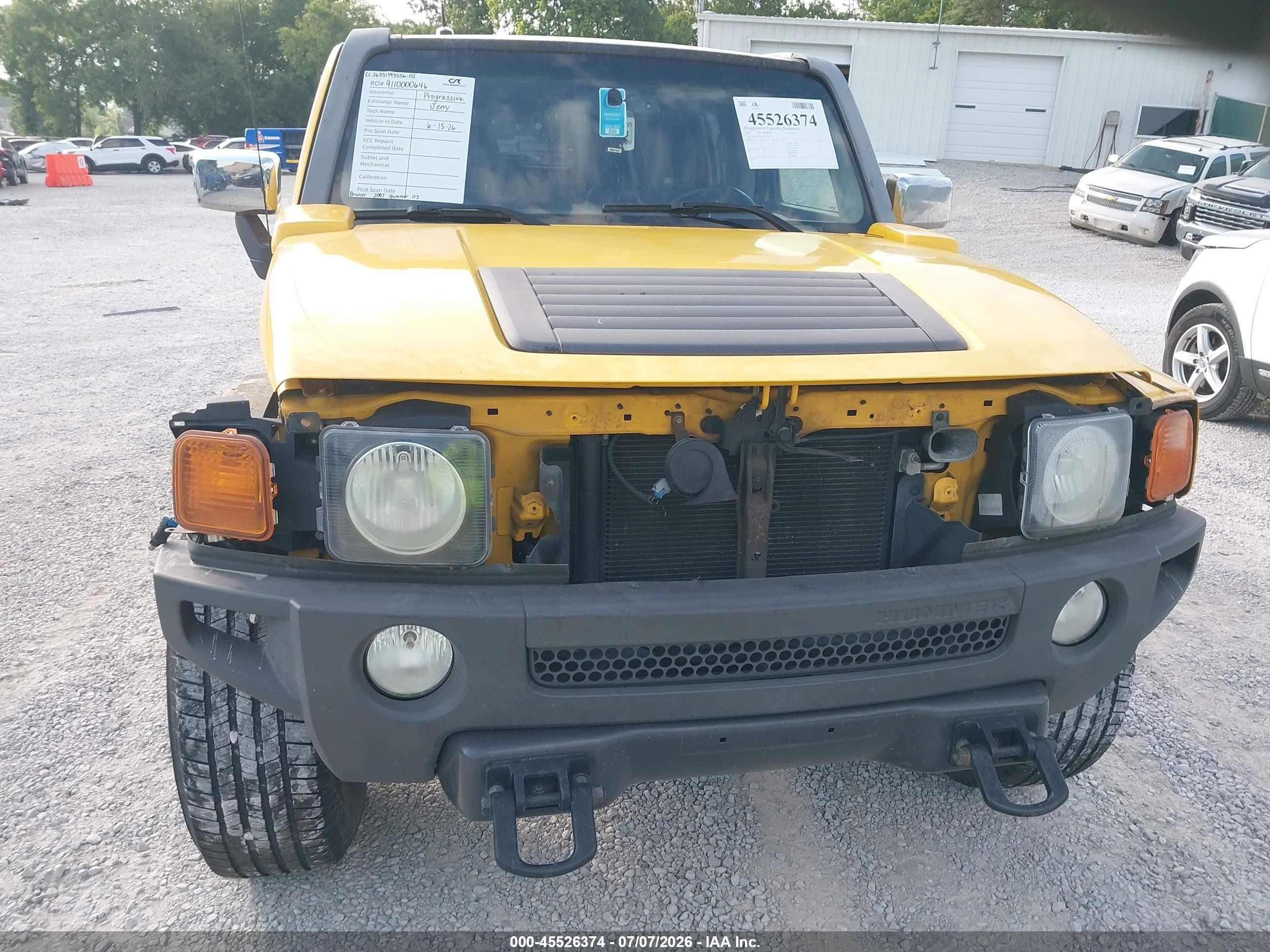2007 Hummer H3 Suv   Yellow vin: 5GTDN13E678152305