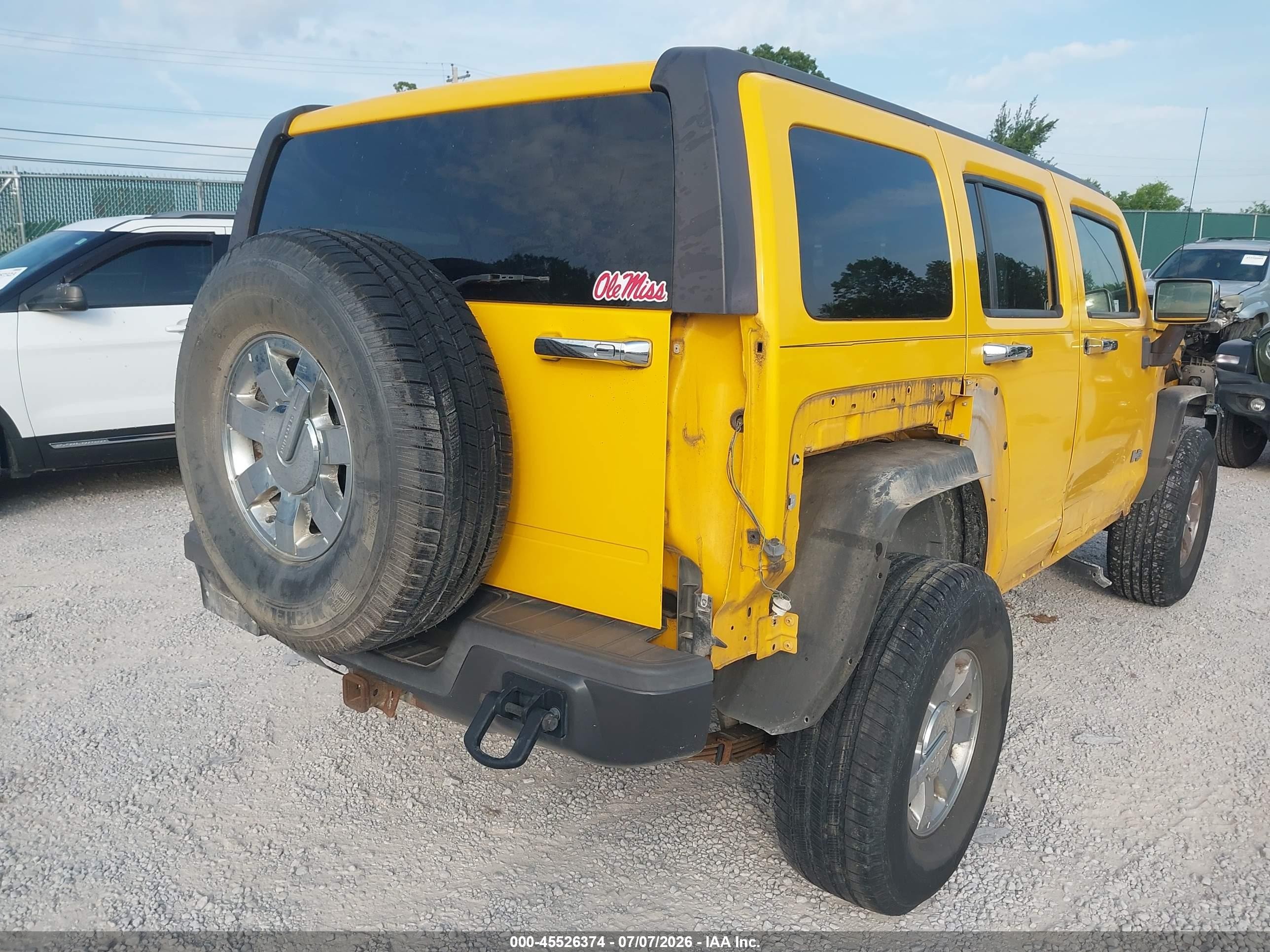 2007 Hummer H3 Suv   Yellow vin: 5GTDN13E678152305