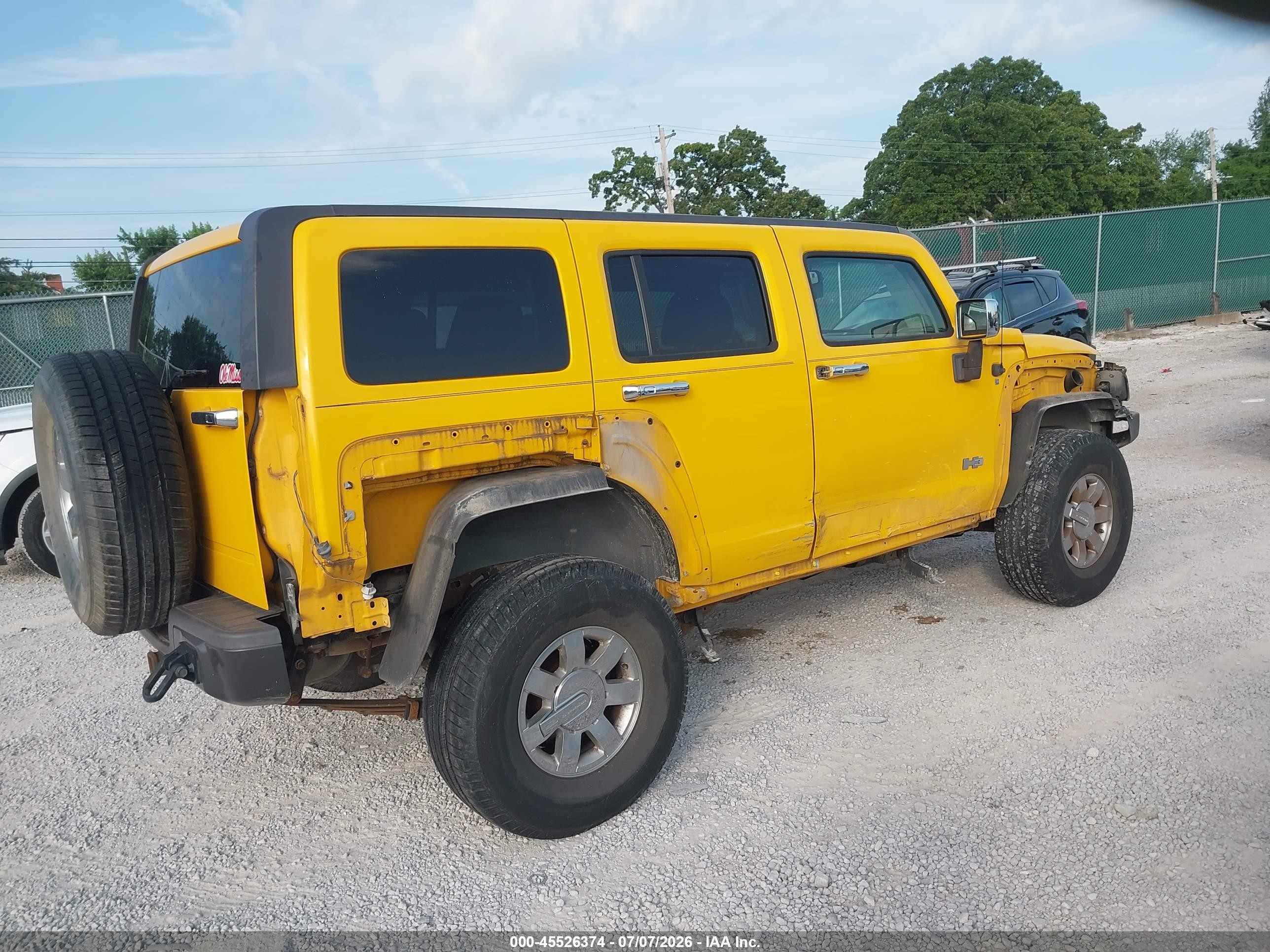 2007 Hummer H3 Suv   Yellow vin: 5GTDN13E678152305