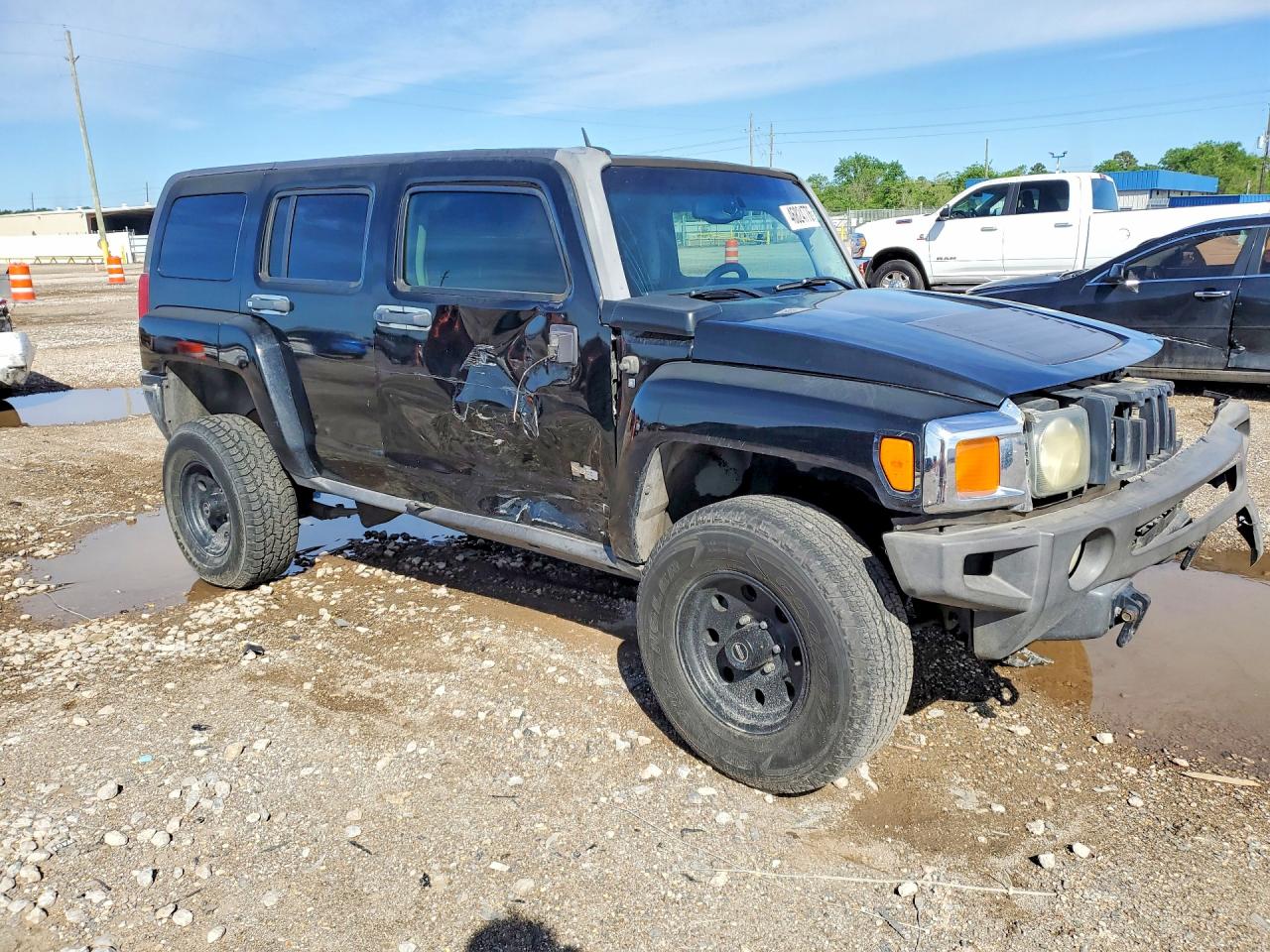 2007 Hummer H3 Black vin: 5GTDN13E678248144
