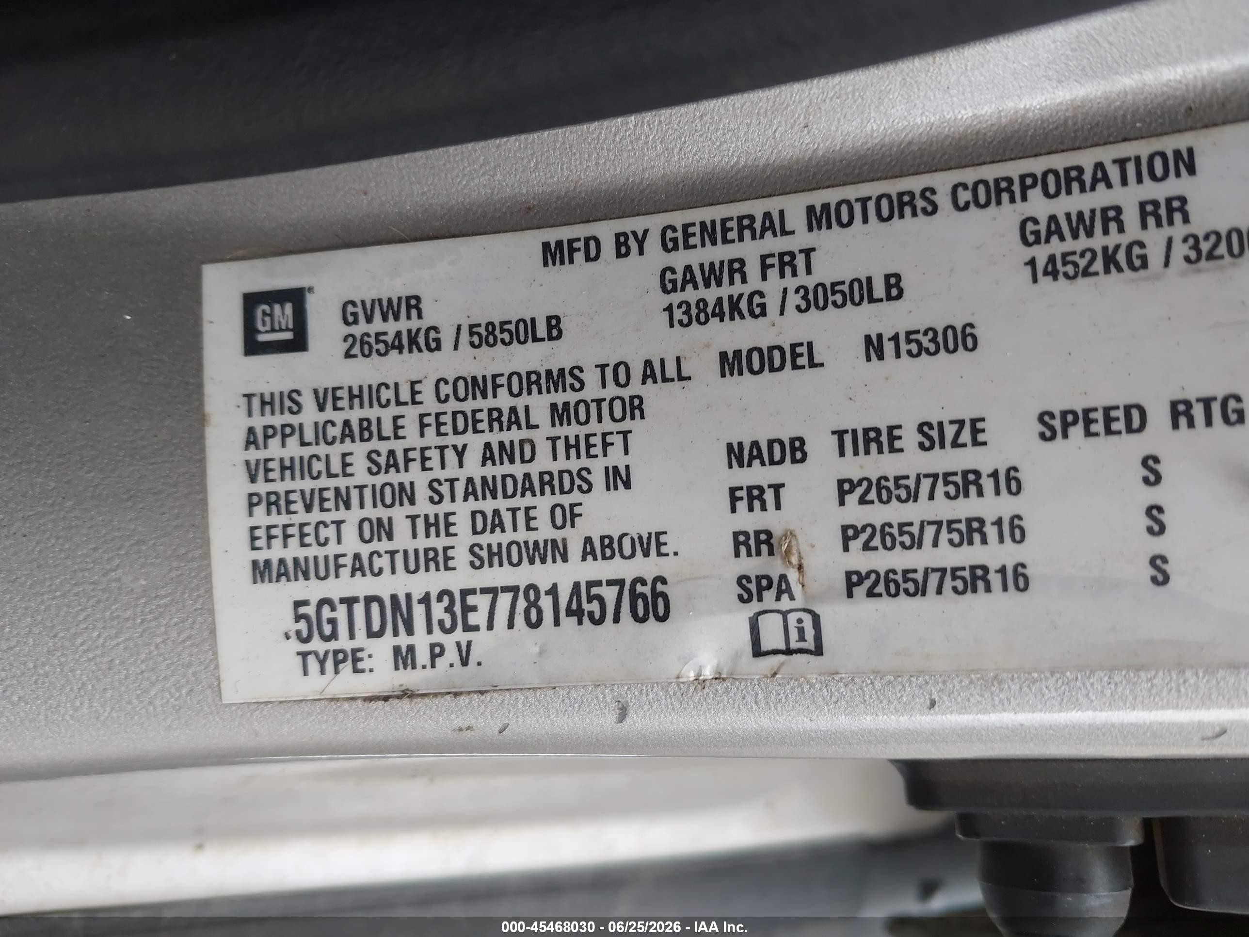 2007 Hummer H3 Suv   Champagne vin: 5GTDN13E778145766