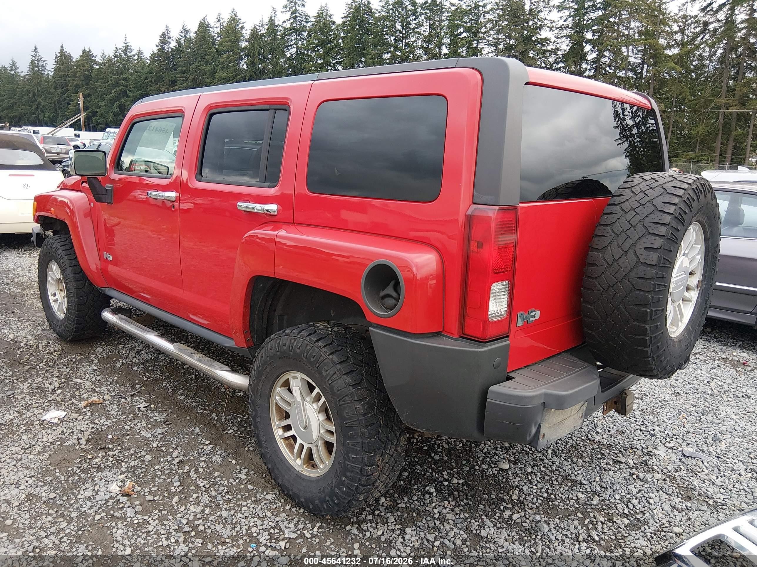 2007 Hummer H3 Suv   Red vin: 5GTDN13E778175902