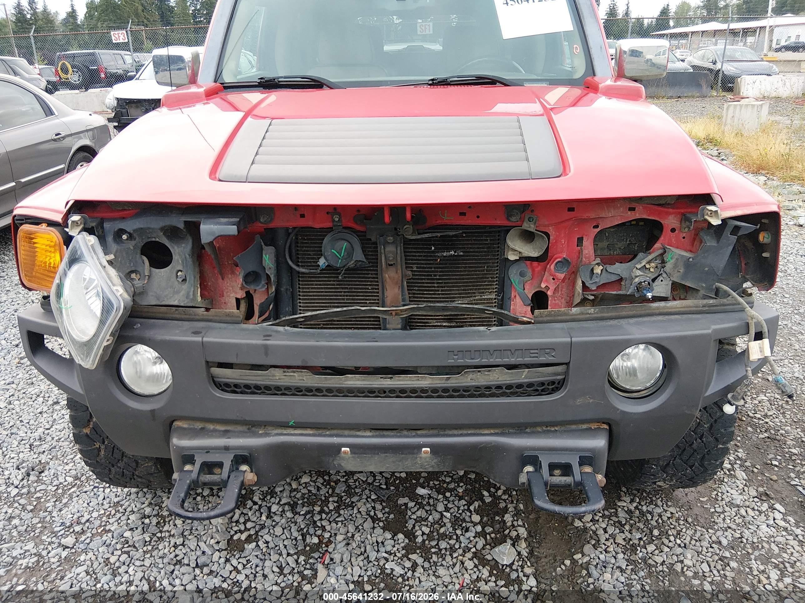 2007 Hummer H3 Suv   Red vin: 5GTDN13E778175902