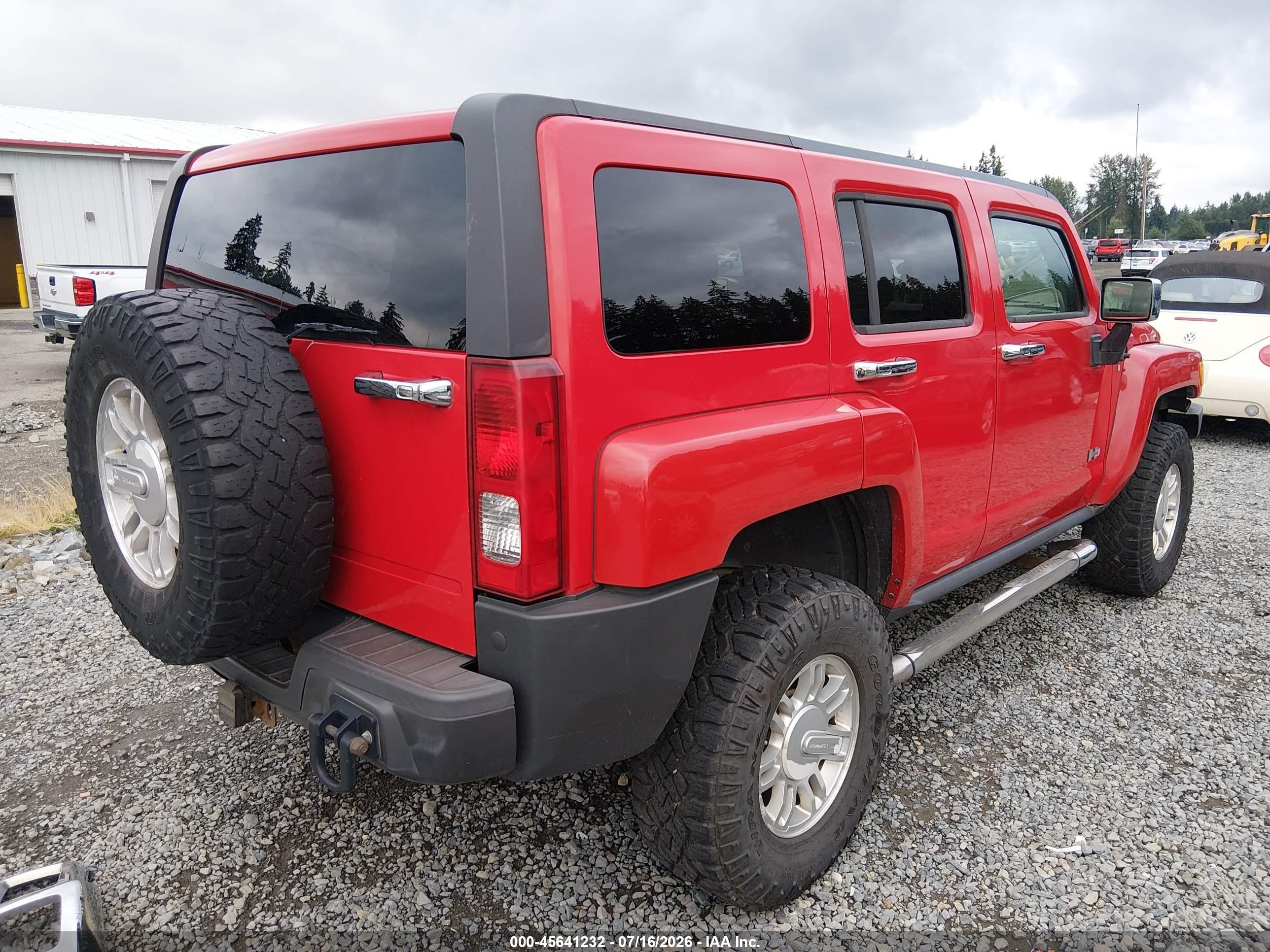 2007 Hummer H3 Suv   Red vin: 5GTDN13E778175902