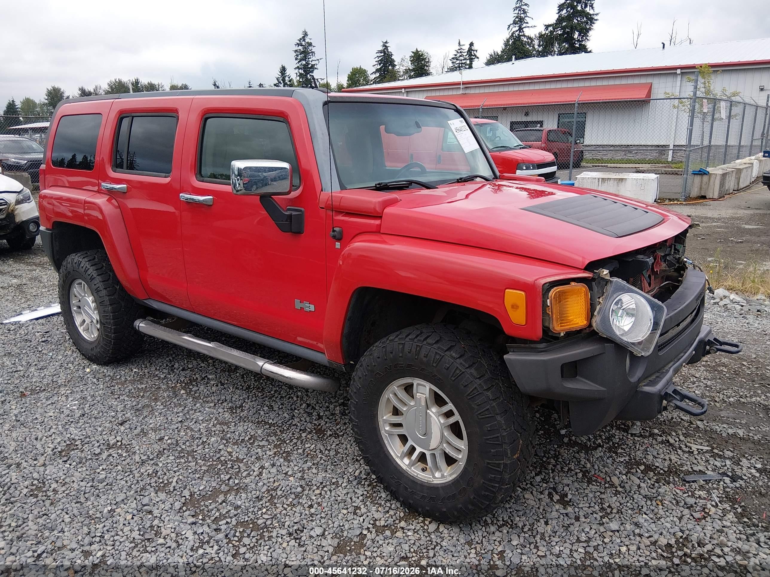 2007 Hummer H3 Suv   Red vin: 5GTDN13E778175902