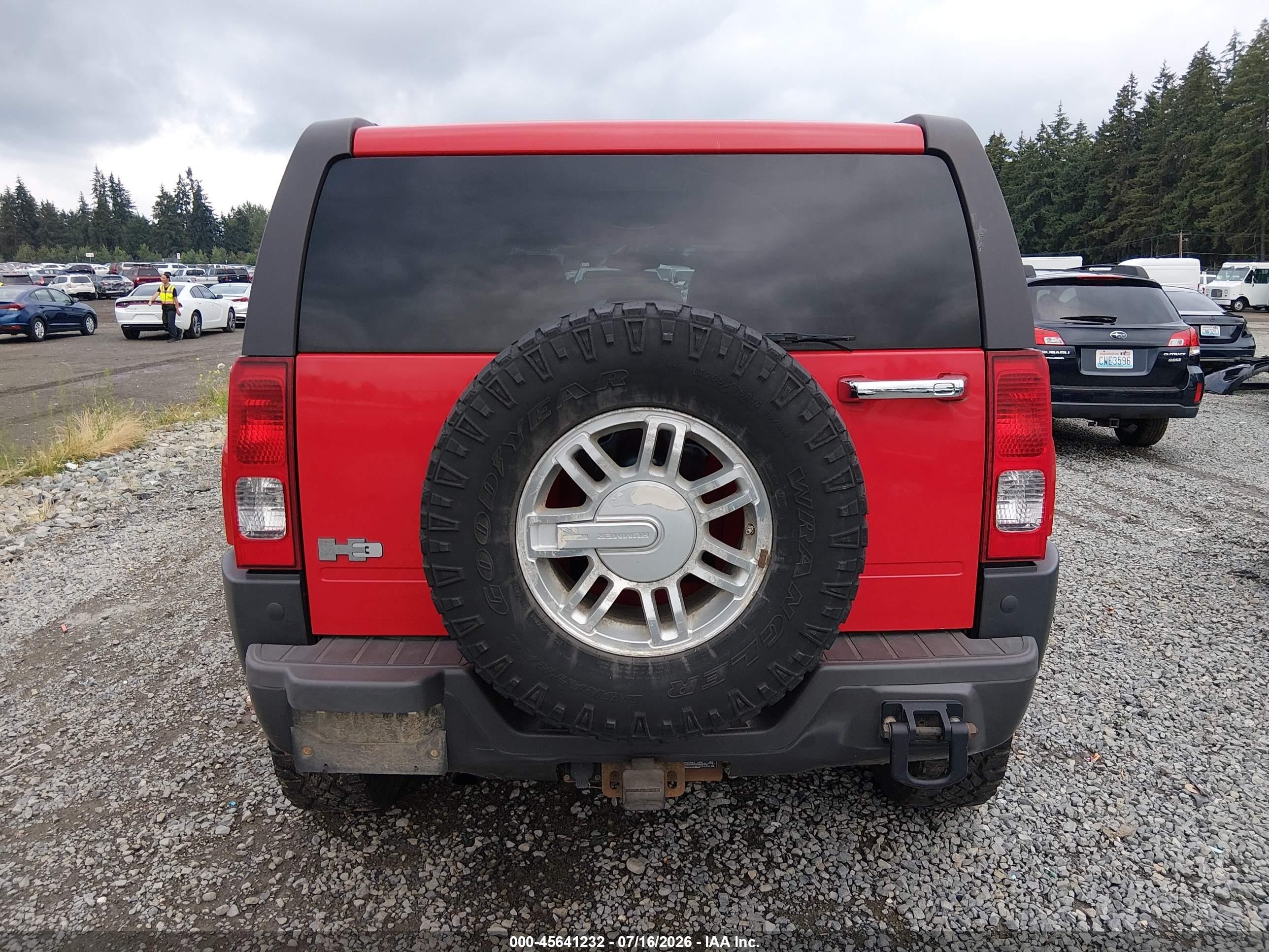 2007 Hummer H3 Suv   Red vin: 5GTDN13E778175902