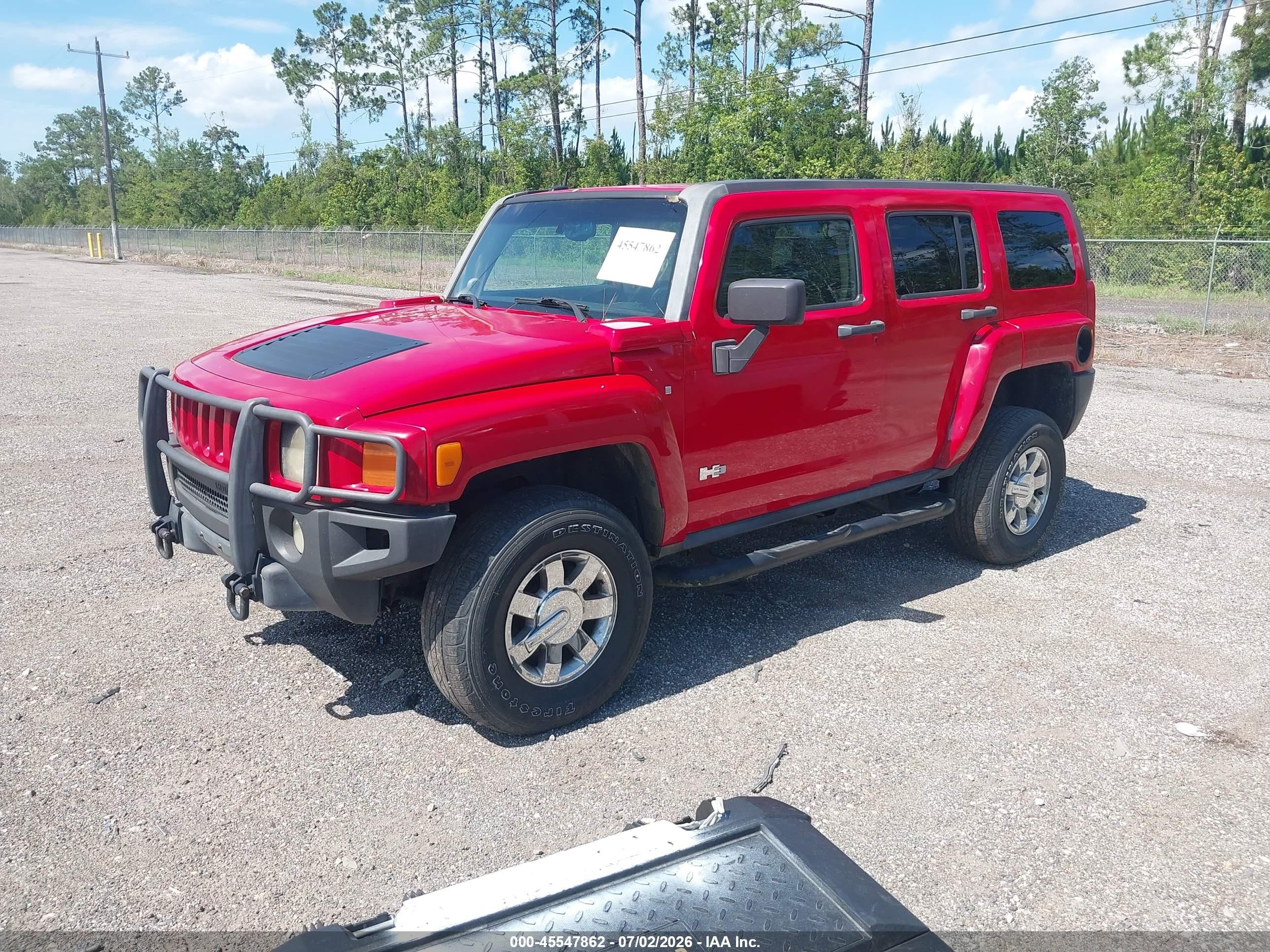 2007 Hummer H3 Suv   Red vin: 5GTDN13E778241980