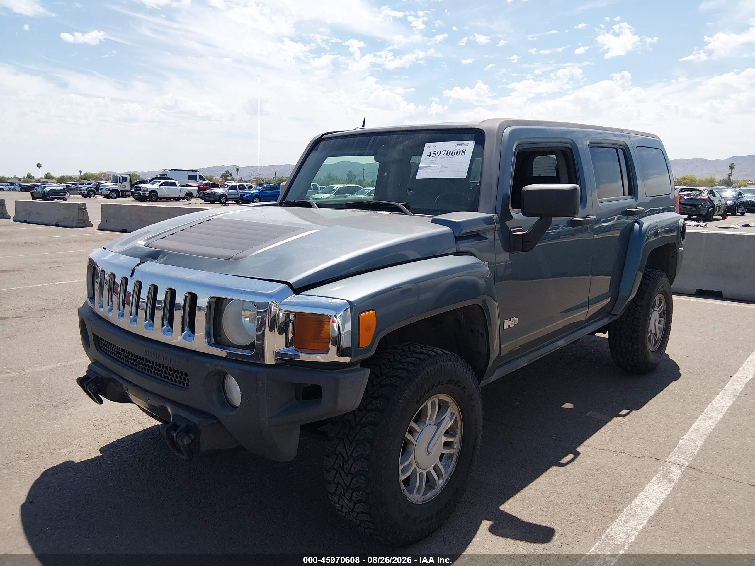2007 Hummer H3 Suv   Blue vin: 5GTDN13E878164990