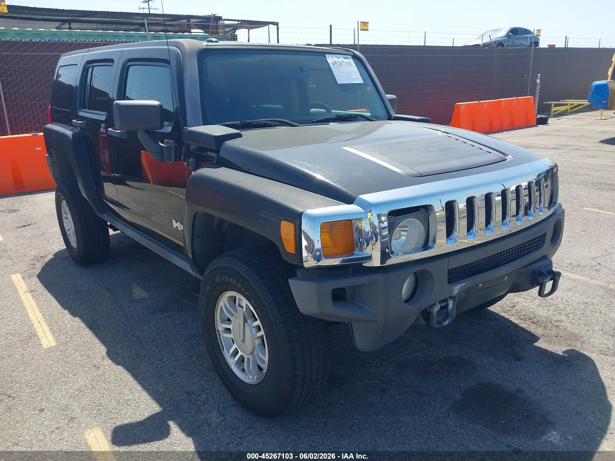 2007 Hummer H3 Suv   Black vin: 5GTDN13E878236223