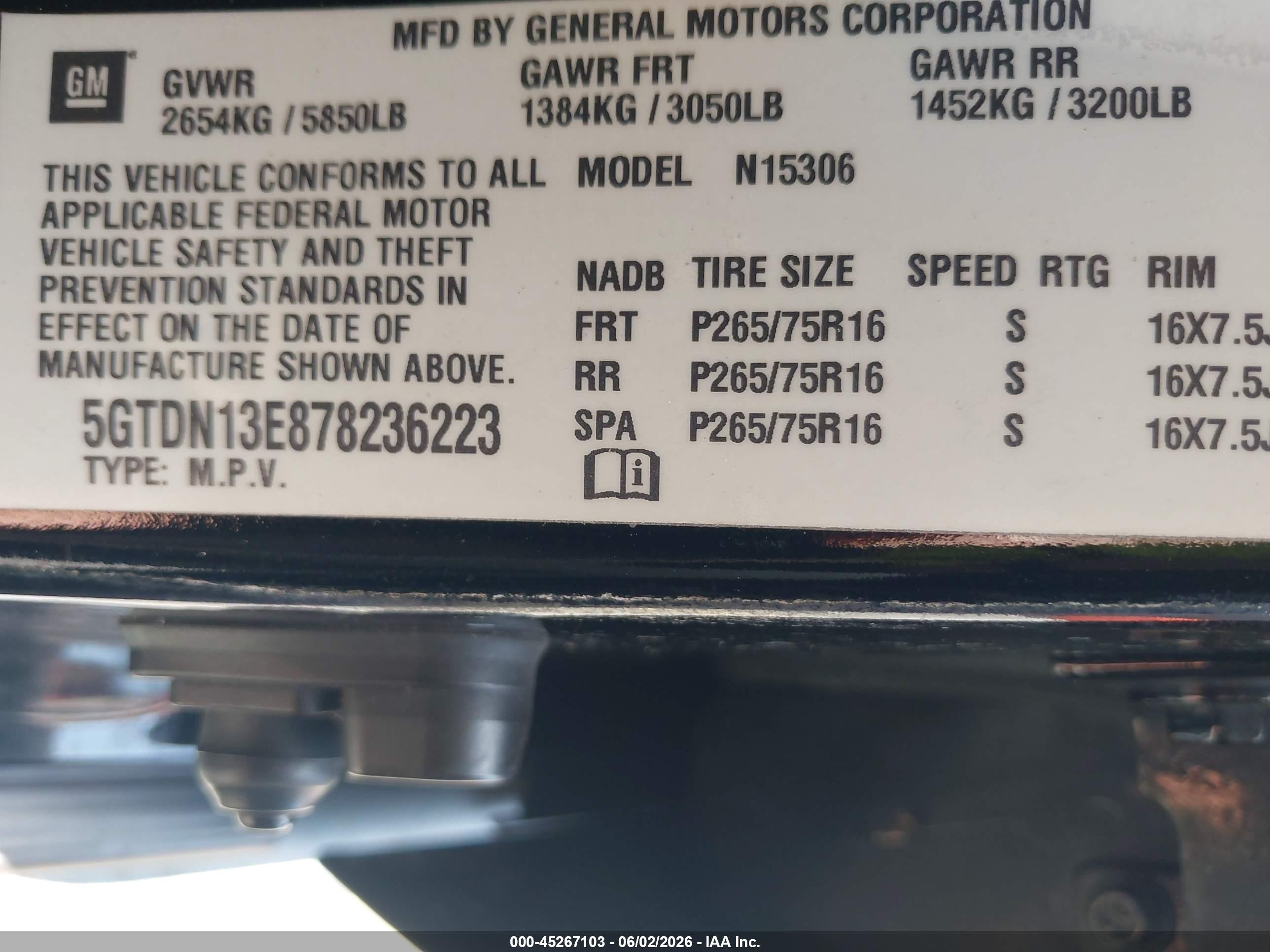 2007 Hummer H3 Suv   Black vin: 5GTDN13E878236223