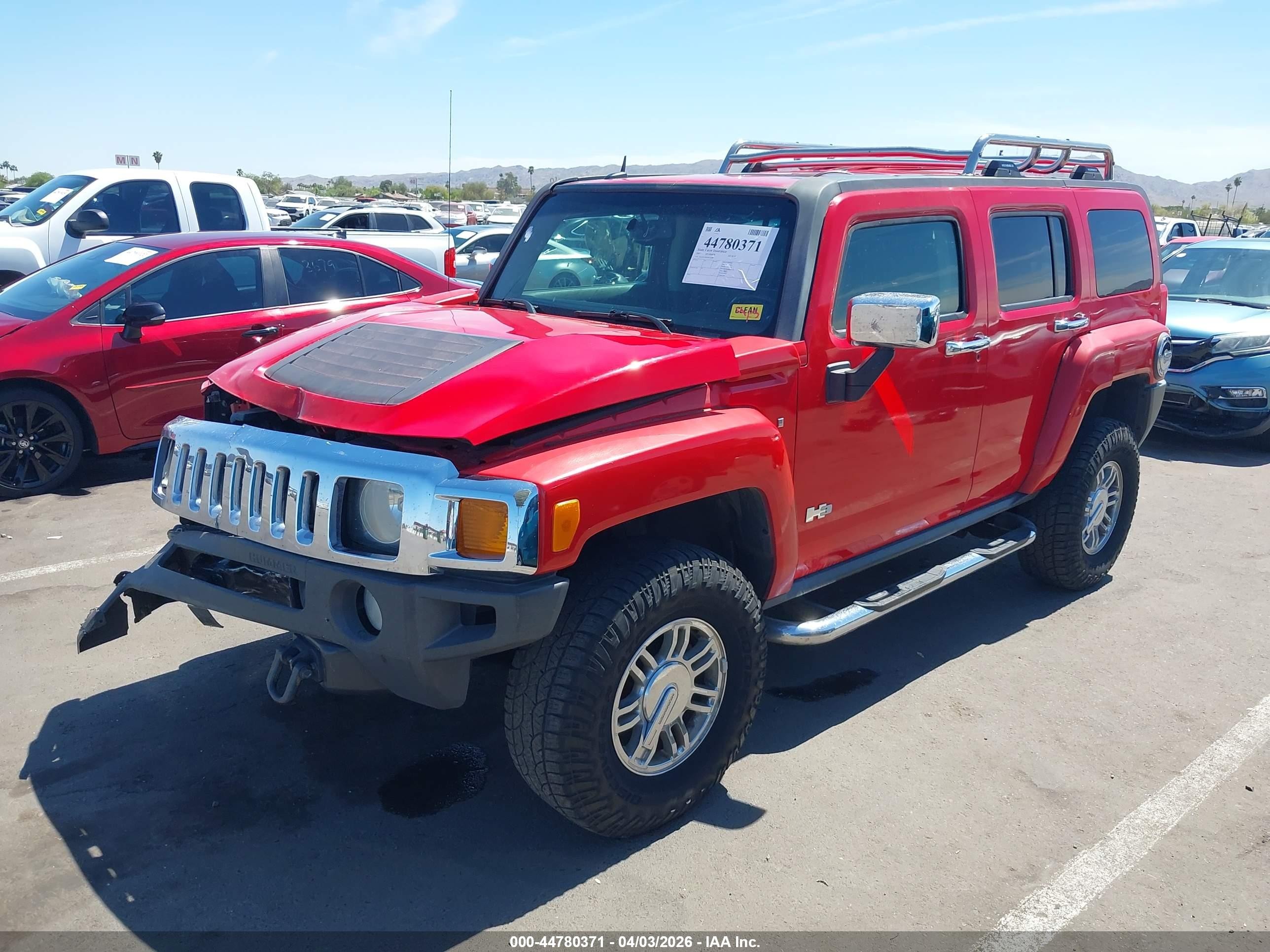 2007 Hummer H3 Suv   Red vin: 5GTDN13E978114261