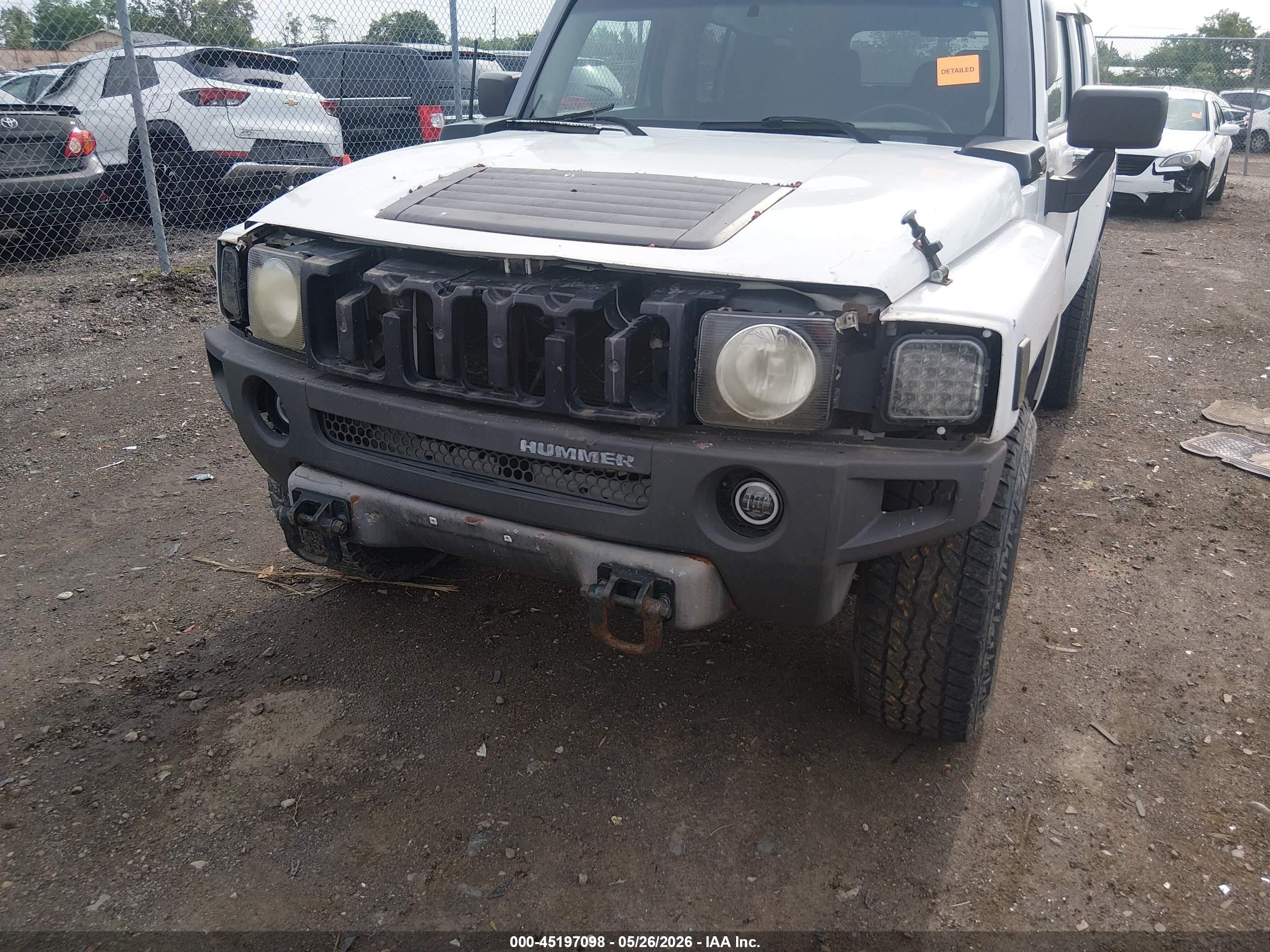 2007 Hummer H3 Suv   White vin: 5GTDN13E978153397