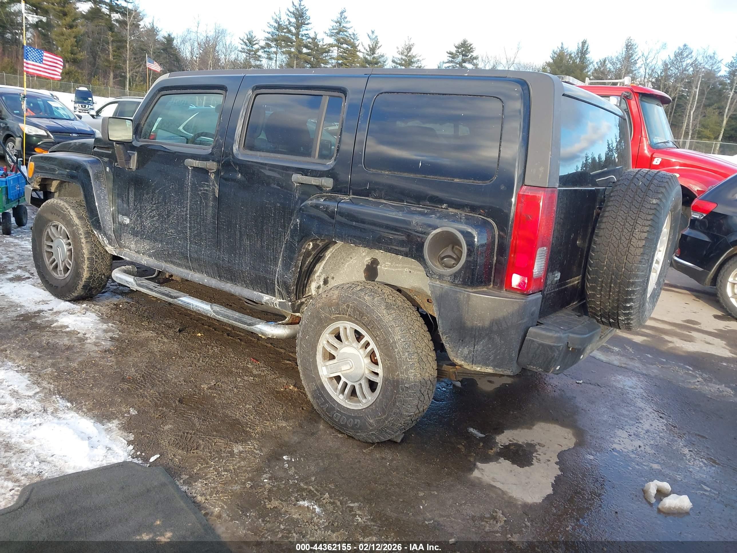 2007 Hummer H3 Suv   Black vin: 5GTDN13E978184858
