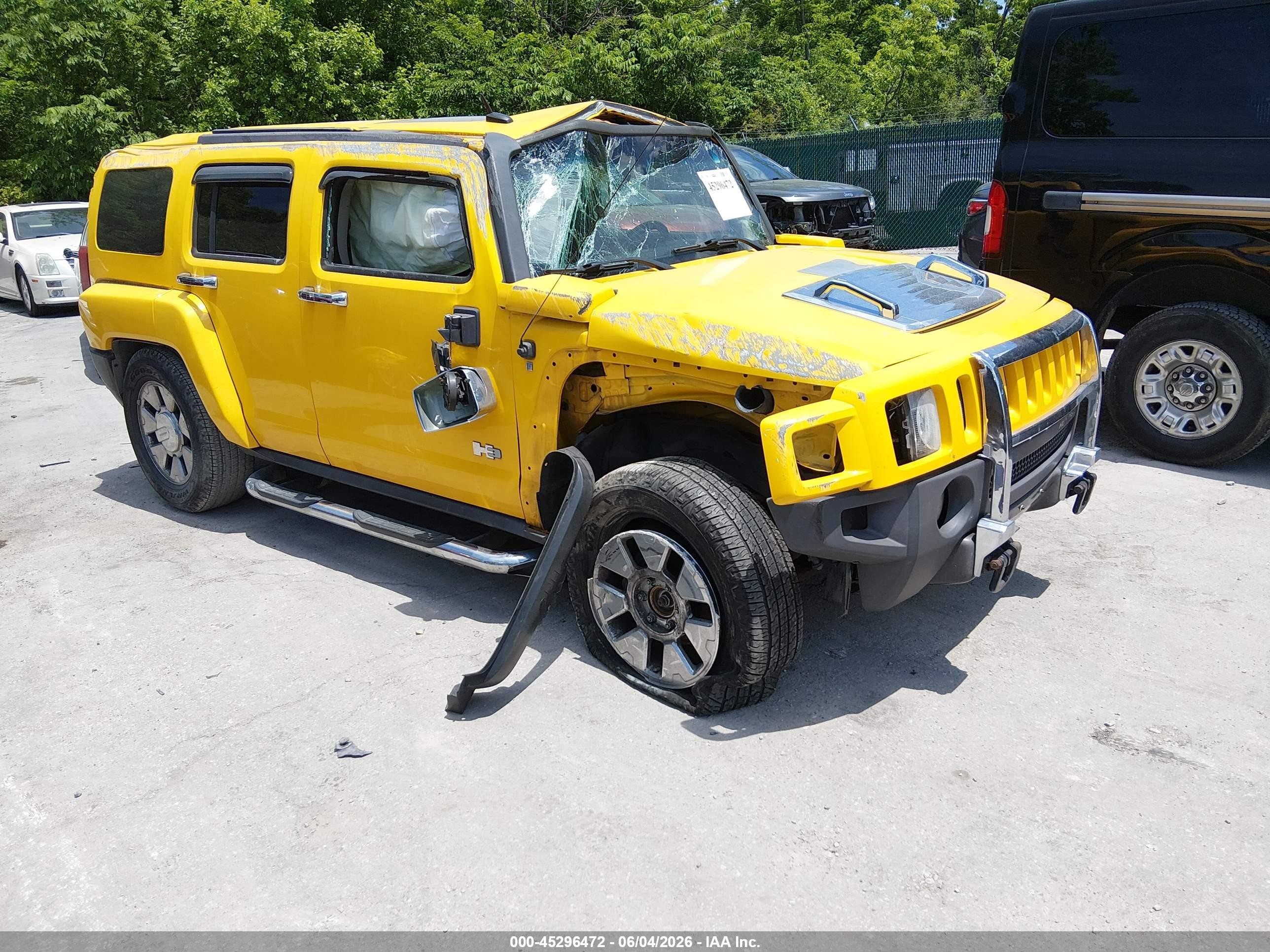 2007 Hummer H3 Suv   Yellow vin: 5GTDN13E978188523