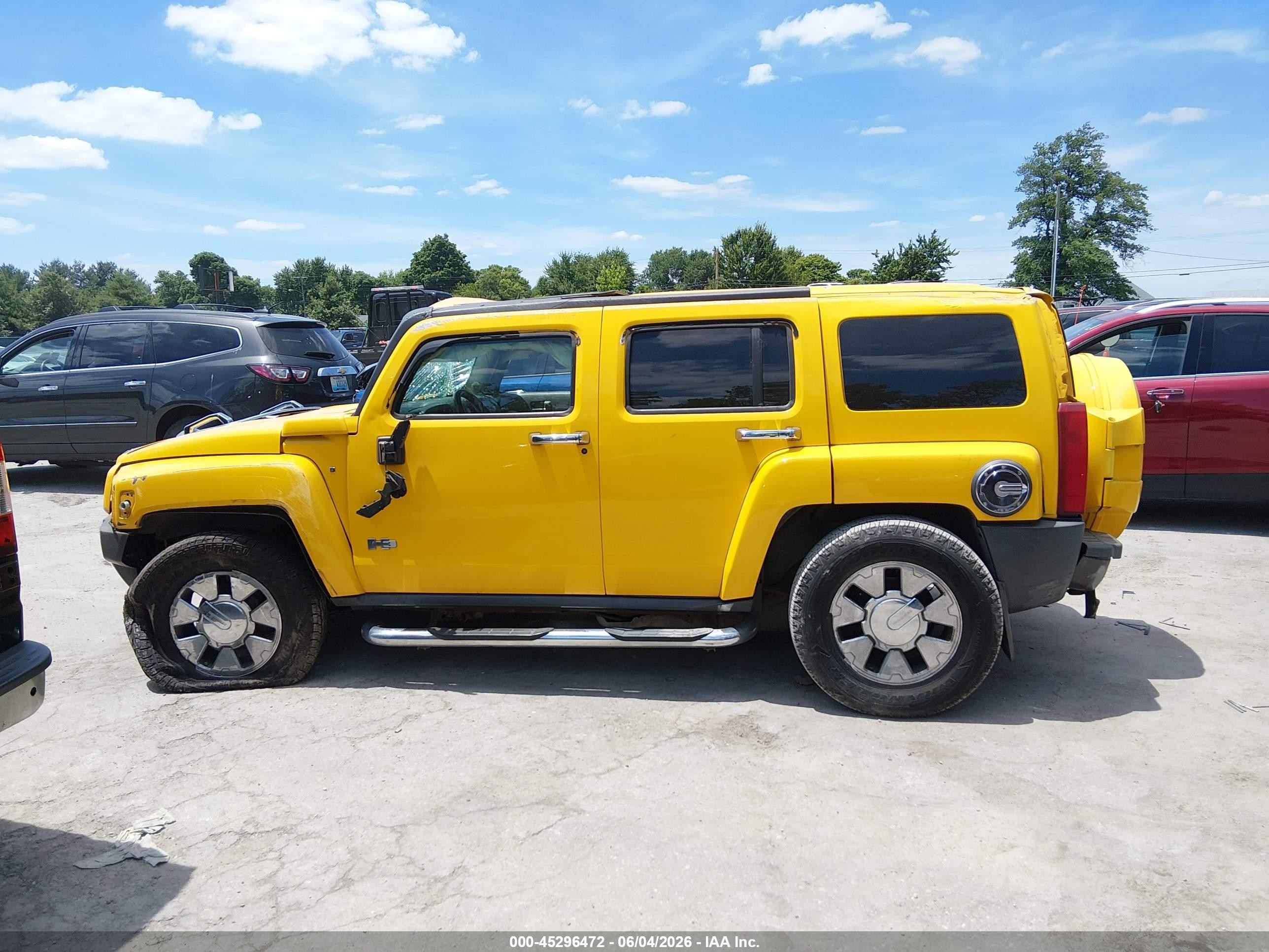2007 Hummer H3 Suv   Yellow vin: 5GTDN13E978188523