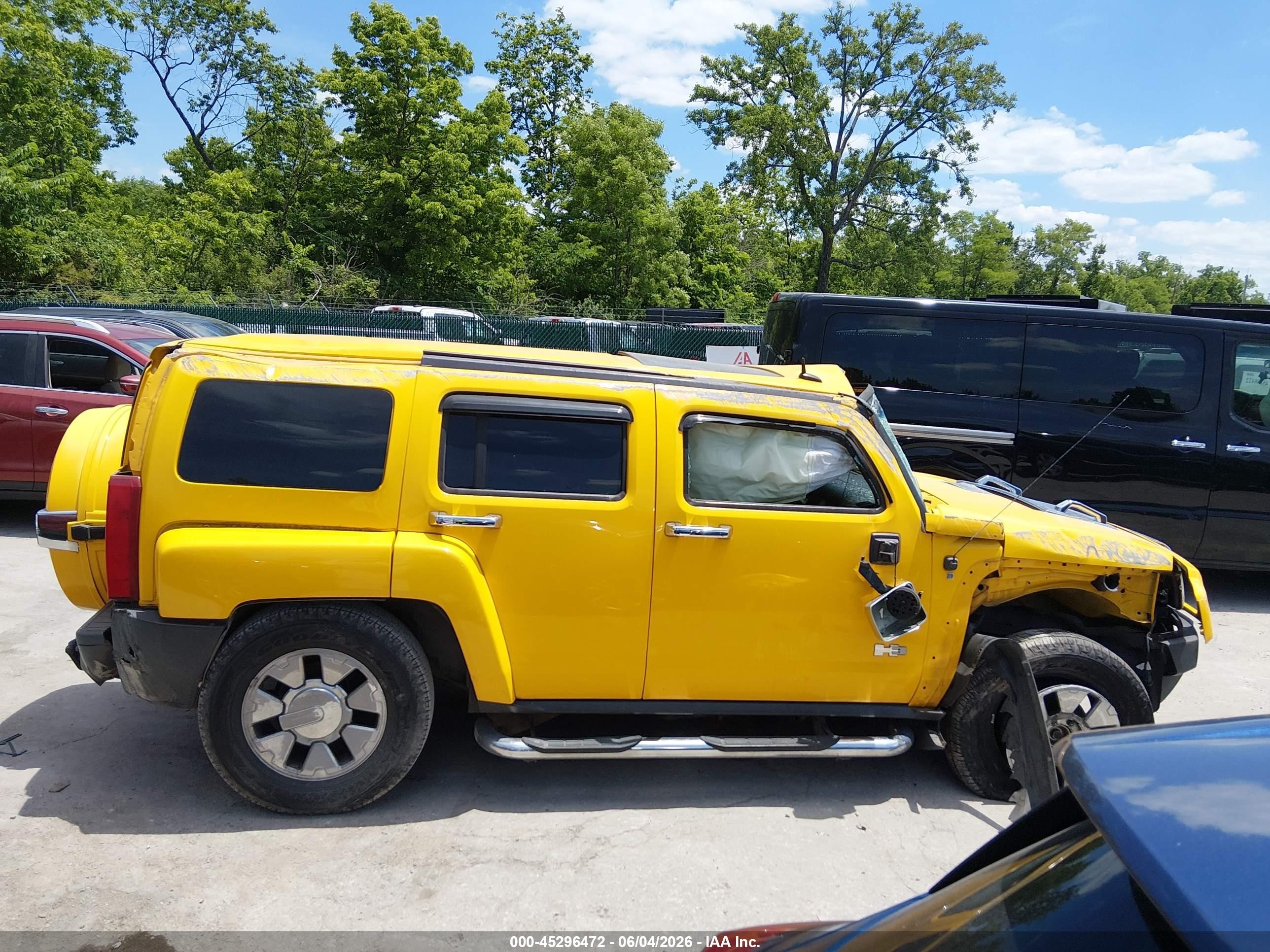 2007 Hummer H3 Suv   Yellow vin: 5GTDN13E978188523