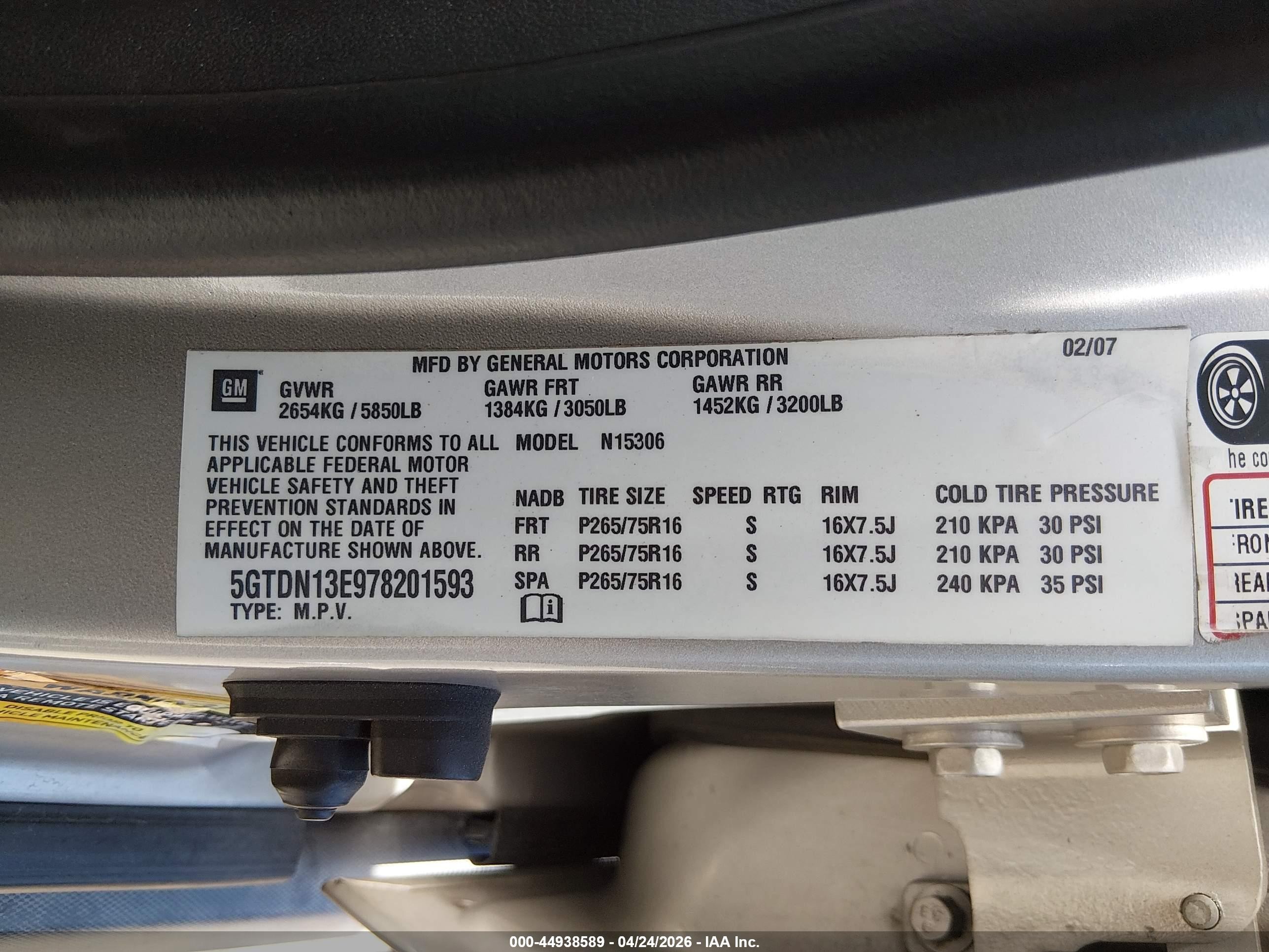 2007 Hummer H3 Suv   Silver vin: 5GTDN13E978201593