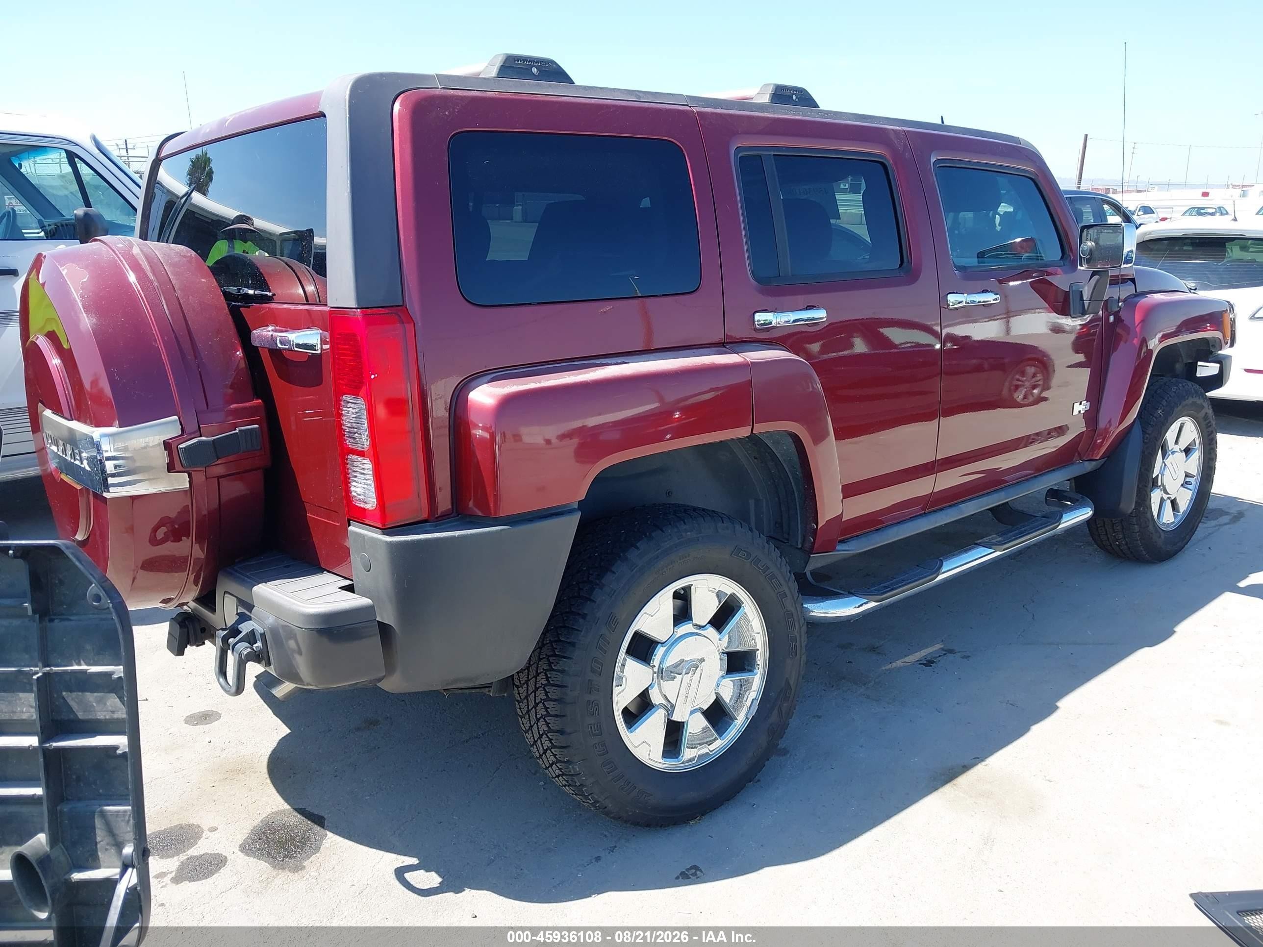 2007 Hummer H3 Suv Burgundy vin: 5GTDN13EX78120649