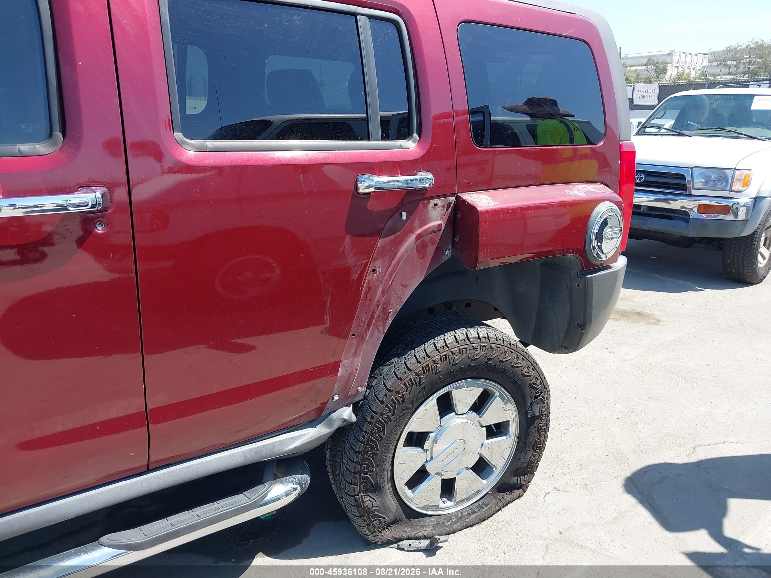2007 Hummer H3 Suv Burgundy vin: 5GTDN13EX78120649